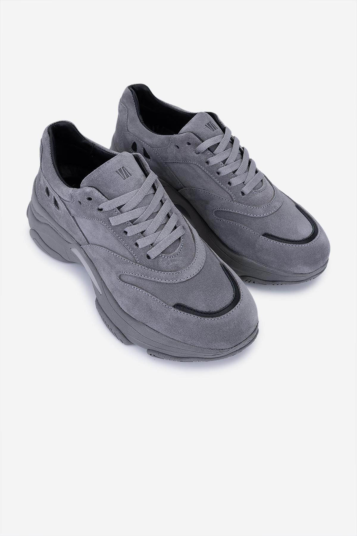 Valmenti Kadın Hakiki Deri Gri Sneakers & Spor Ayakkabı