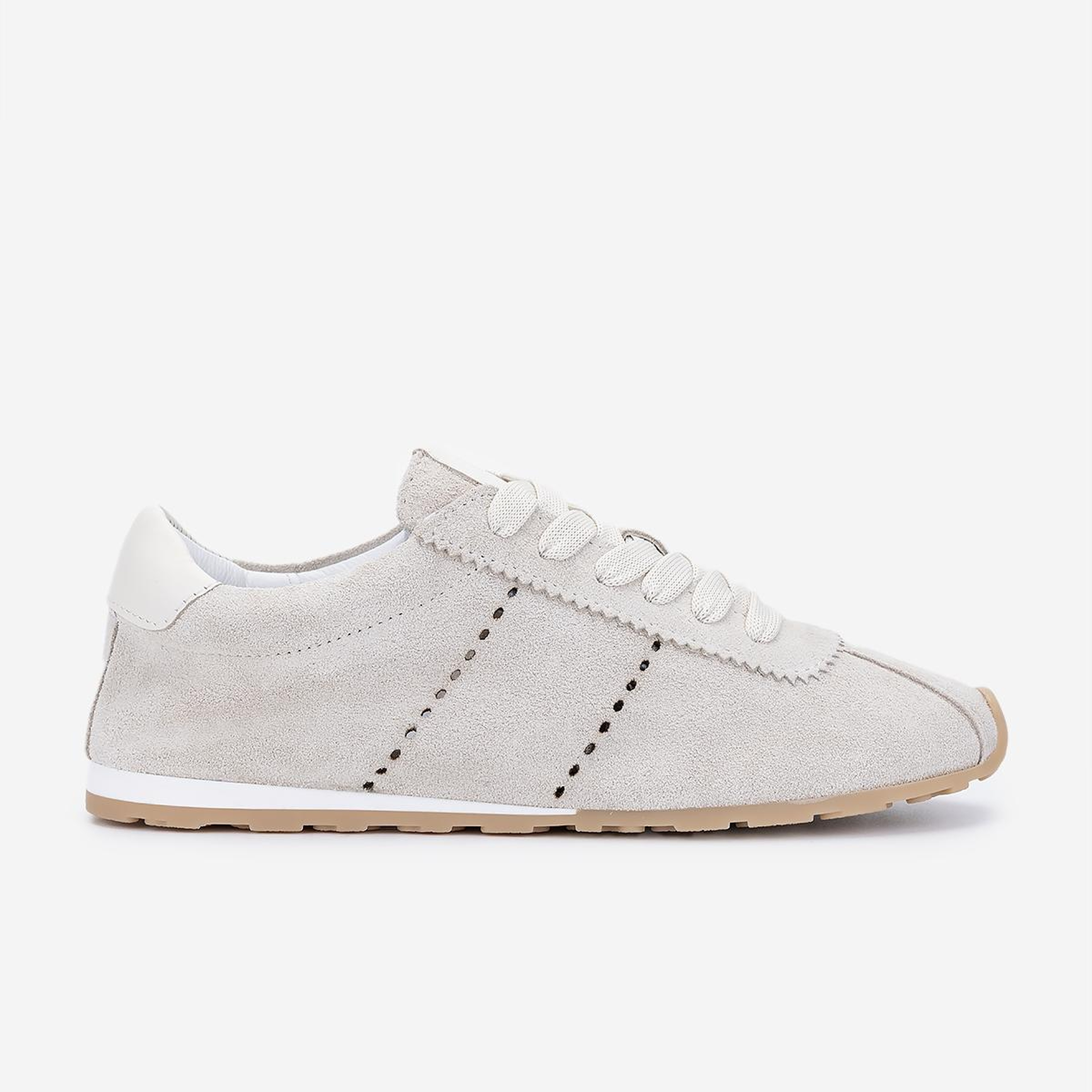 Valmenti Kadın Hakiki Deri Bej Süet Sneakers & Spor Ayakkabı