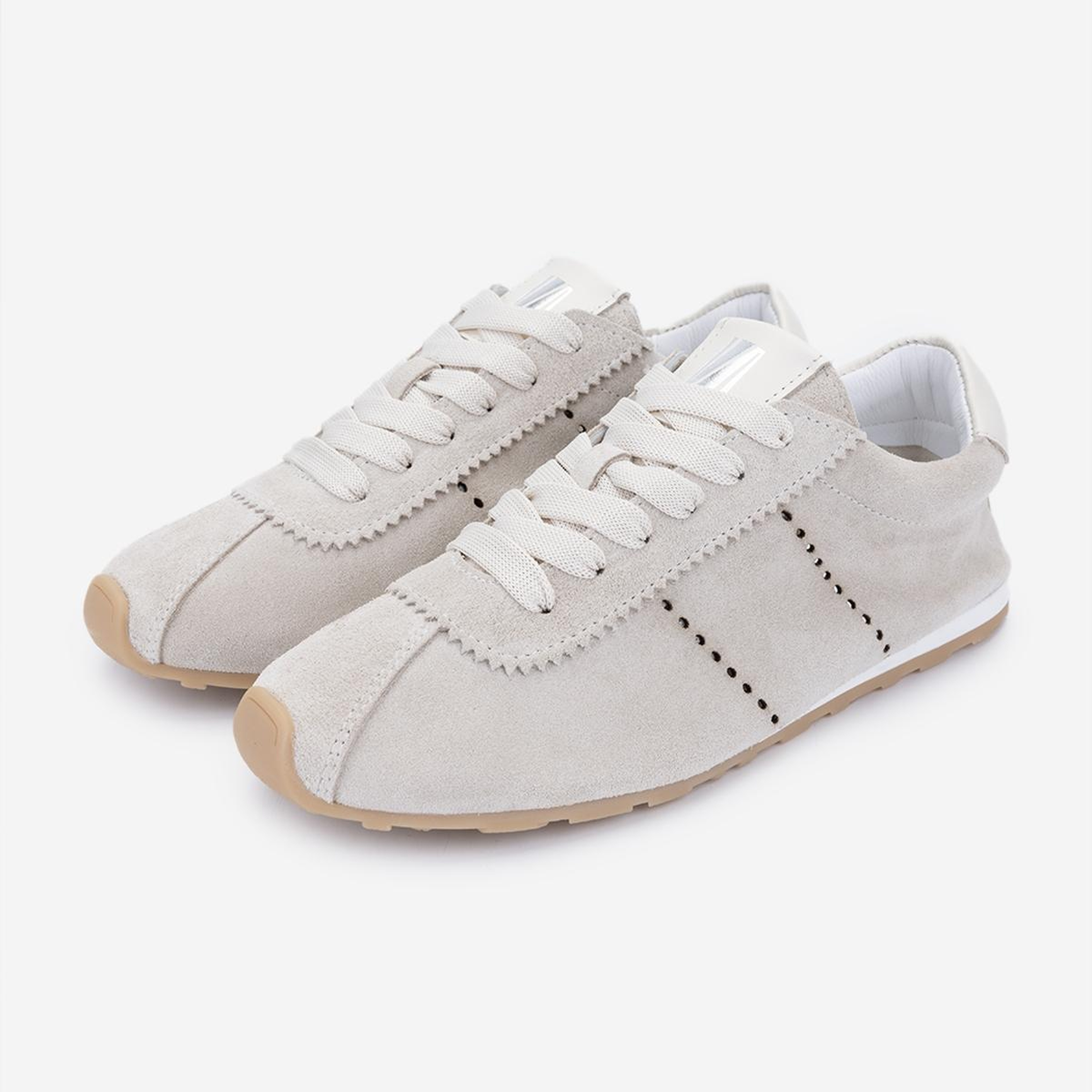 Valmenti Kadın Hakiki Deri Bej Süet Sneakers & Spor Ayakkabı