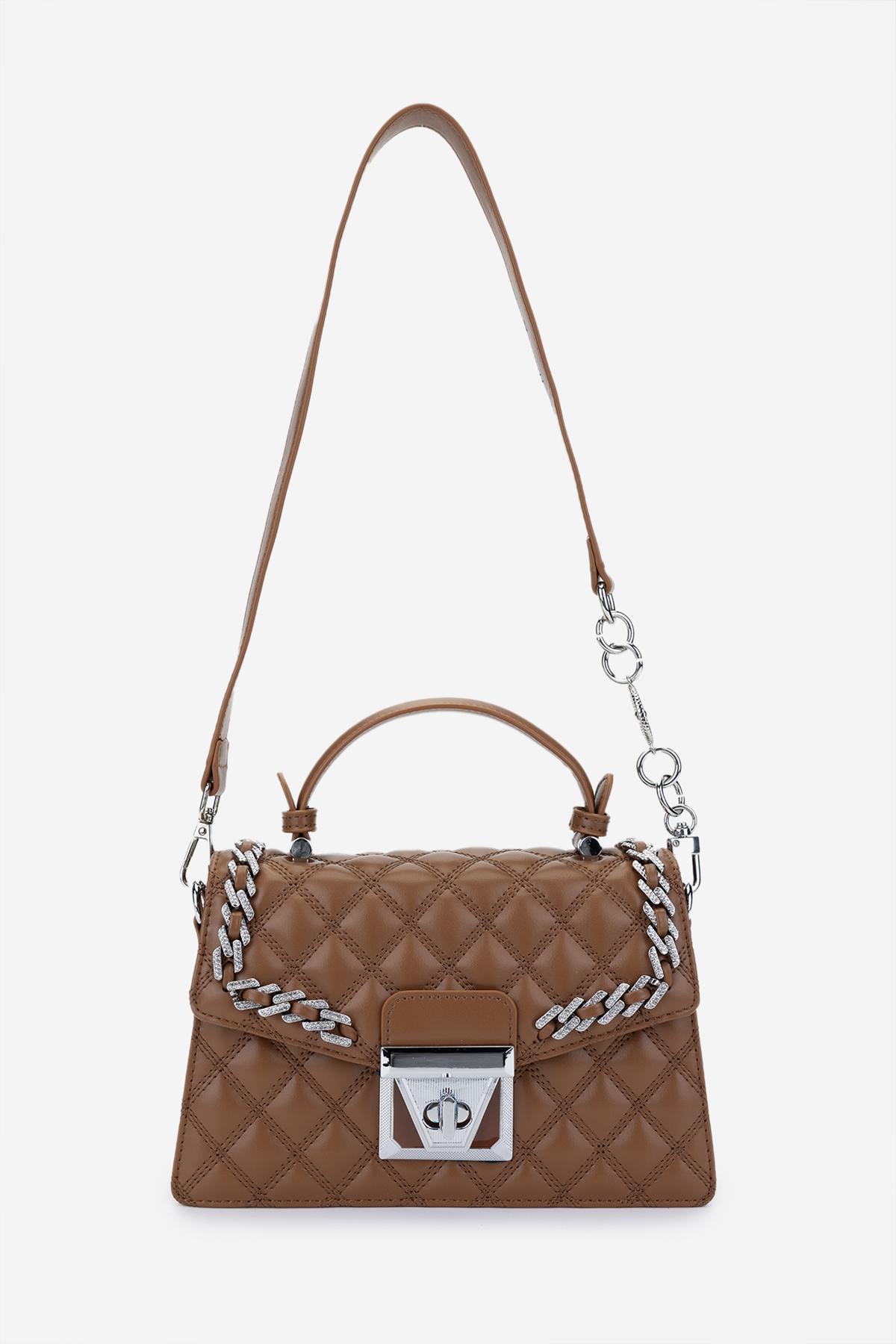 Valmenti Kadın Suni Deri Camel Omuz Çanta