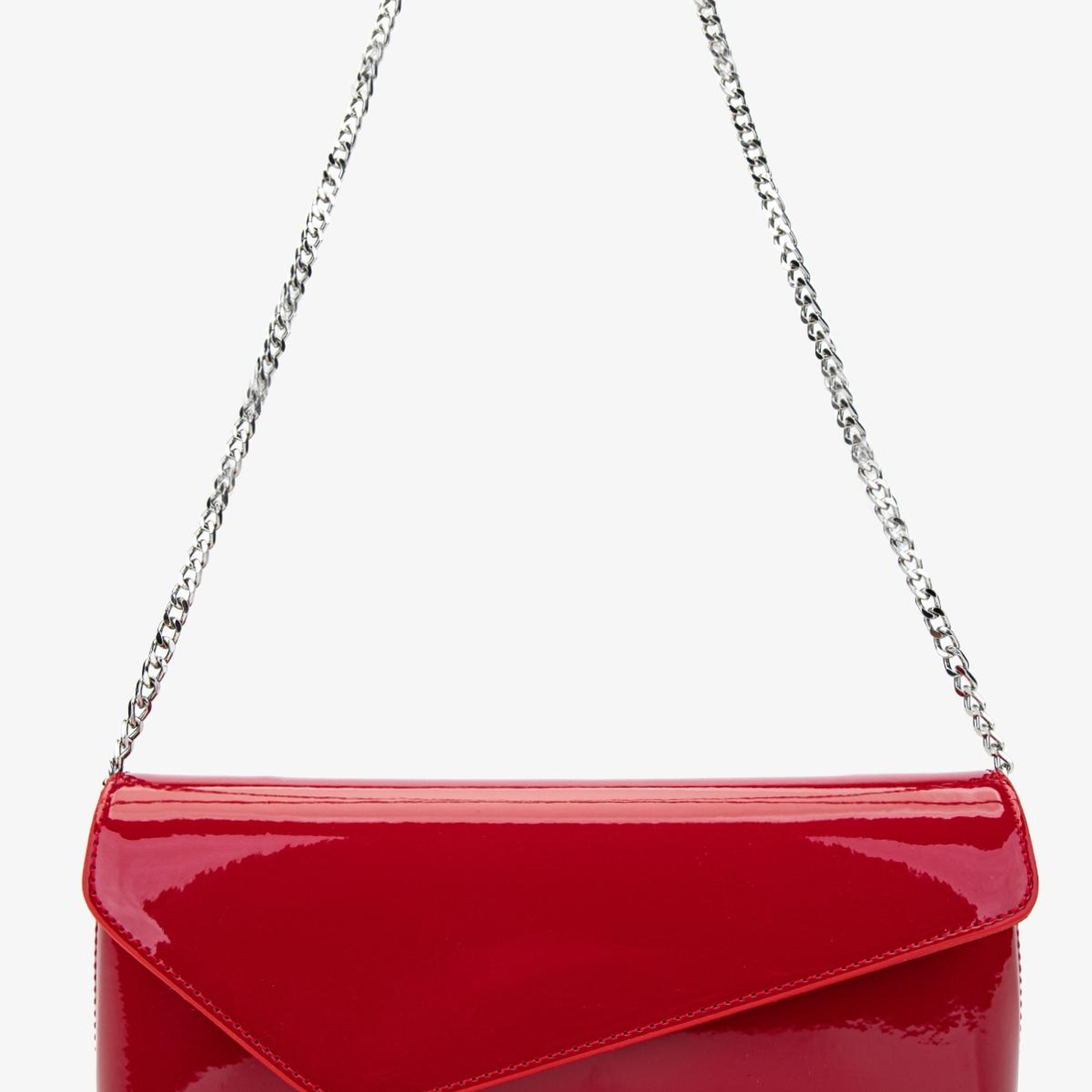 Valmenti Kadın Suni Deri Kırmızı Rugan Abiye Çanta