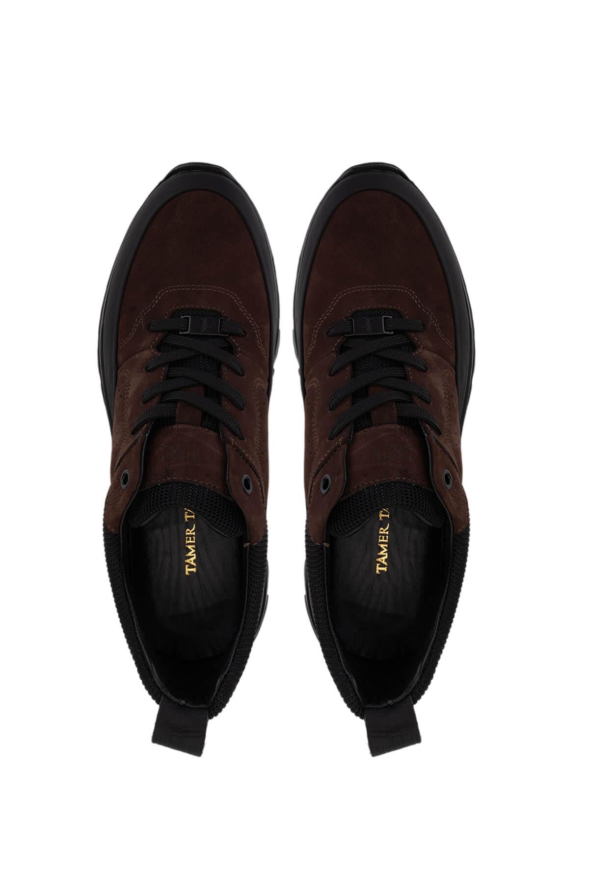 Tamer Tanca Erkek Hakiki Deri Kahverengi Sneakers & Spor Ayakkabı