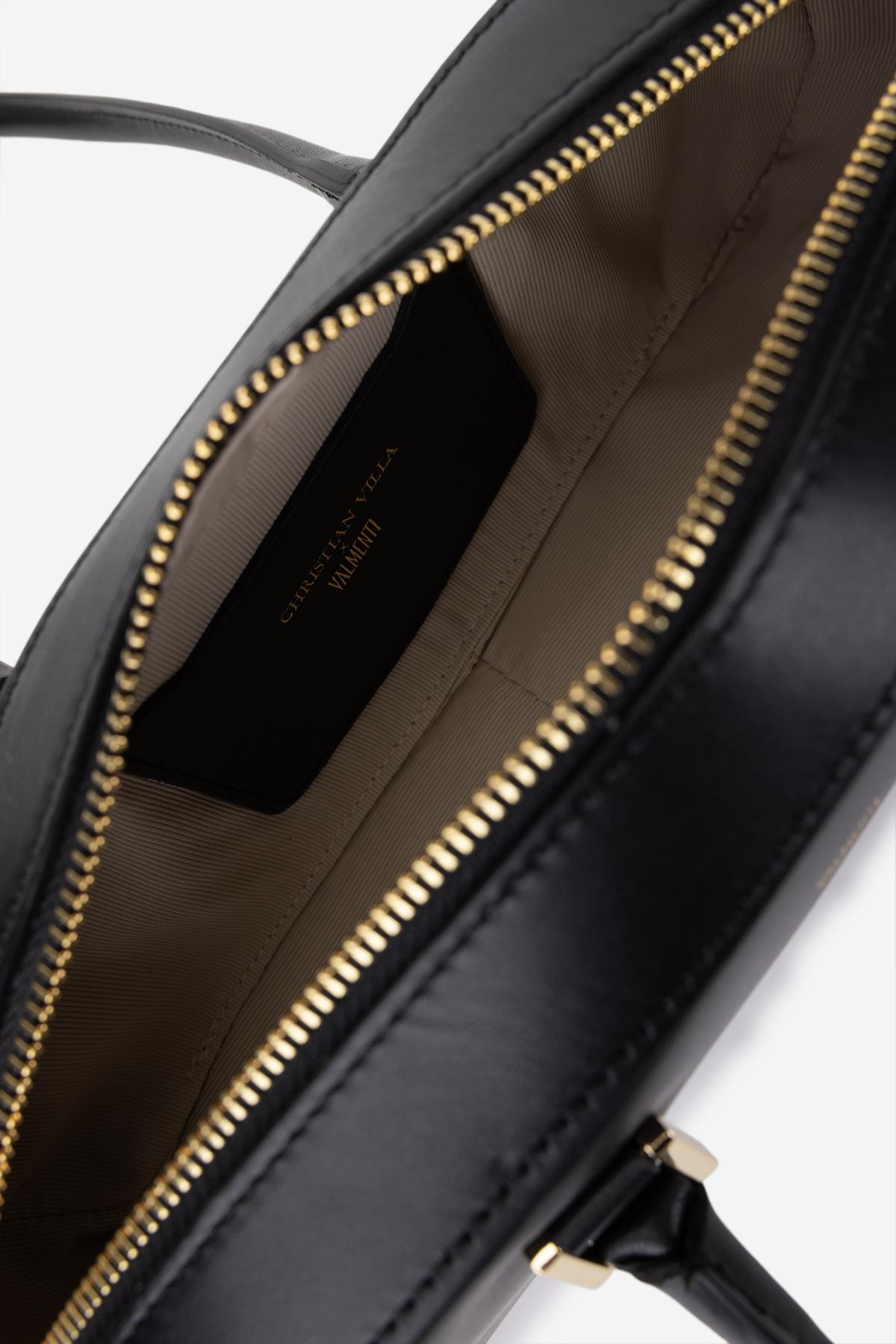 Valmenti Kadın Hakiki Deri Siyah Omuz Çanta