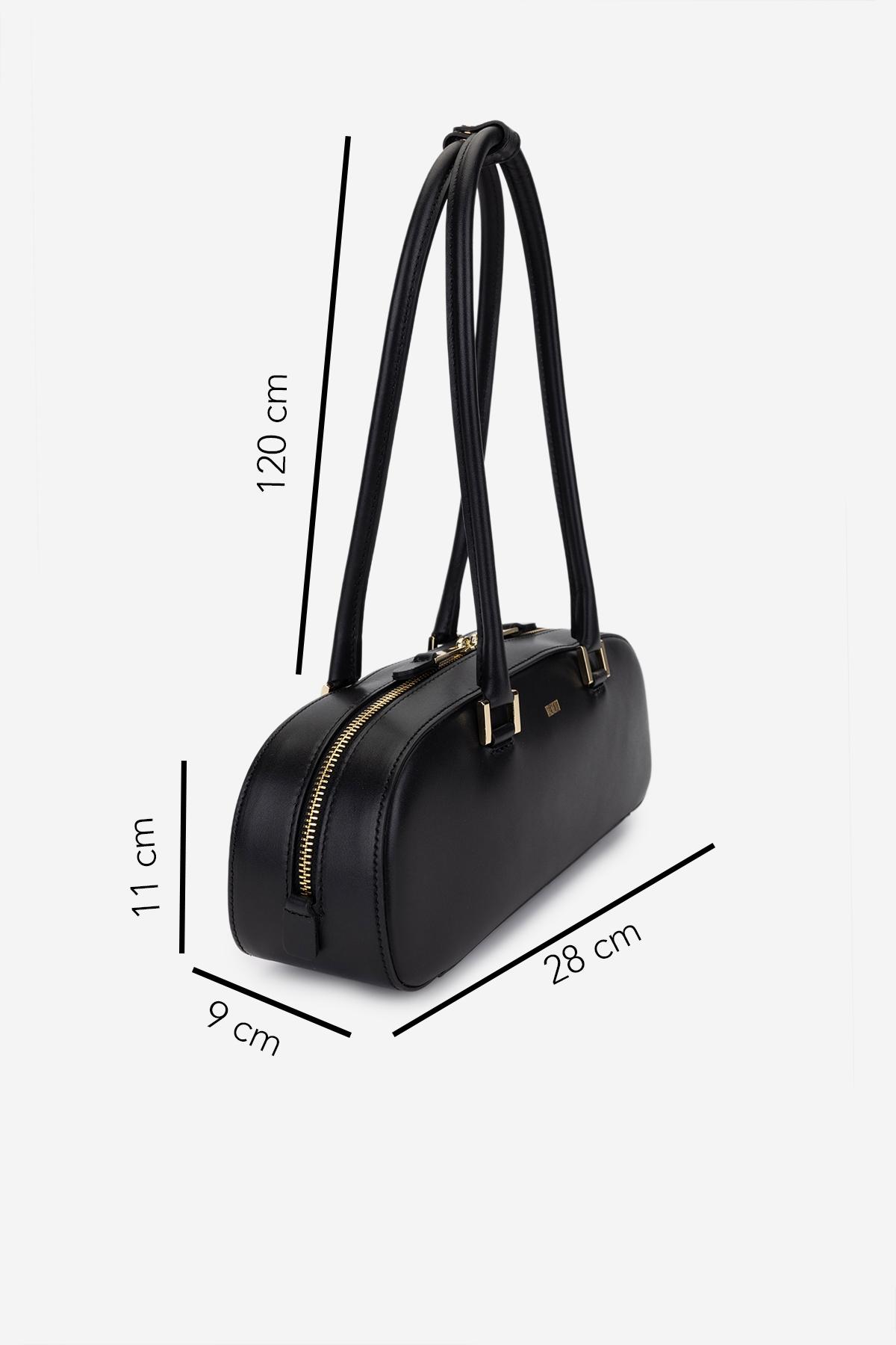 Valmenti Kadın Hakiki Deri Siyah Omuz Çanta