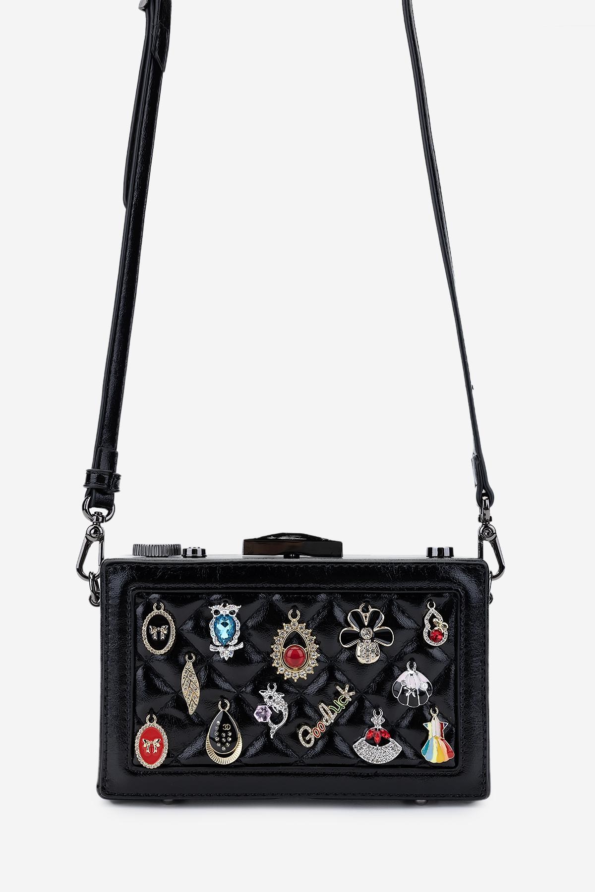 Valmenti Kadın Suni Deri Siyah Omuz Çanta