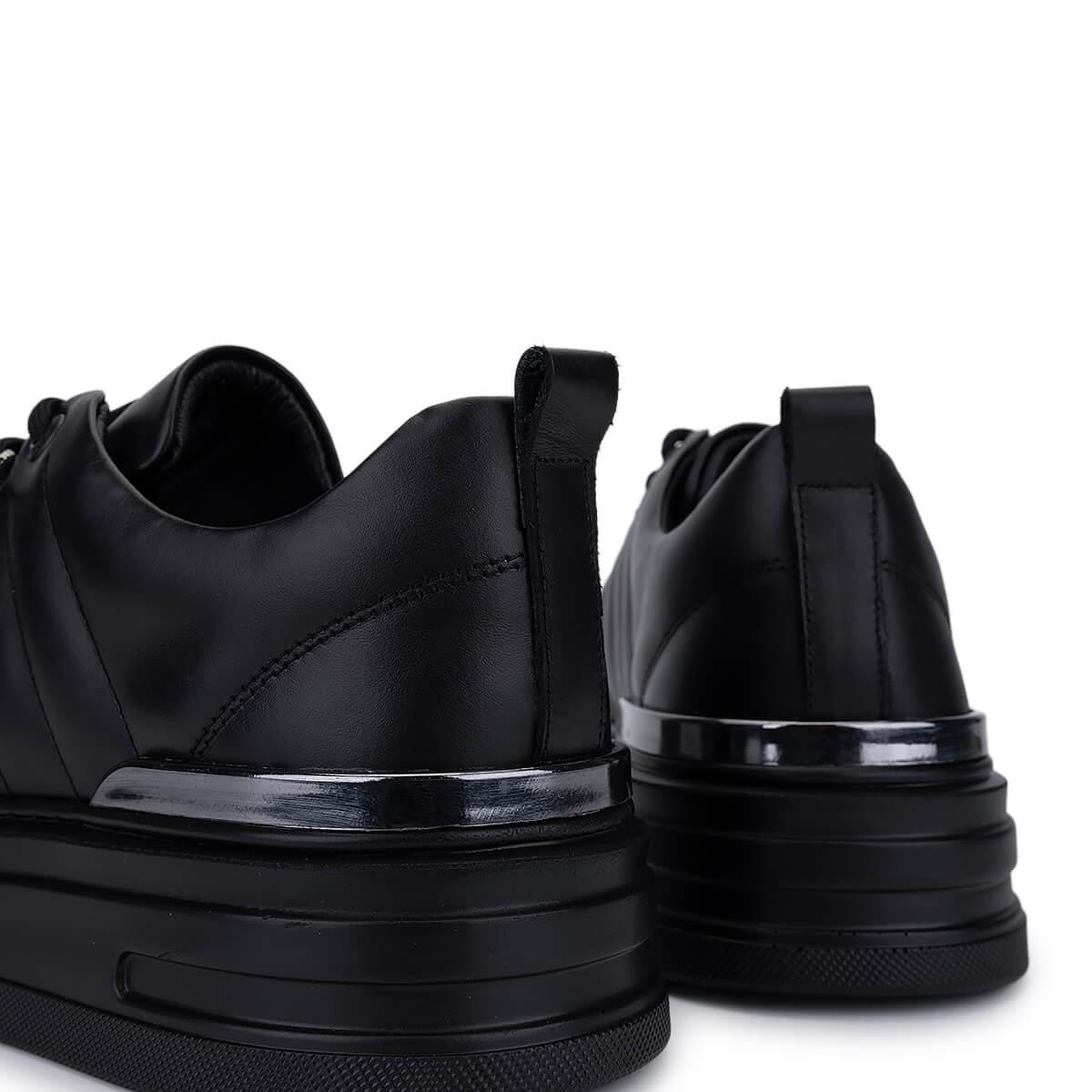 Tamer Tanca Erkek Hakiki Deri Siyah Deri Sneakers & Spor Ayakkabı