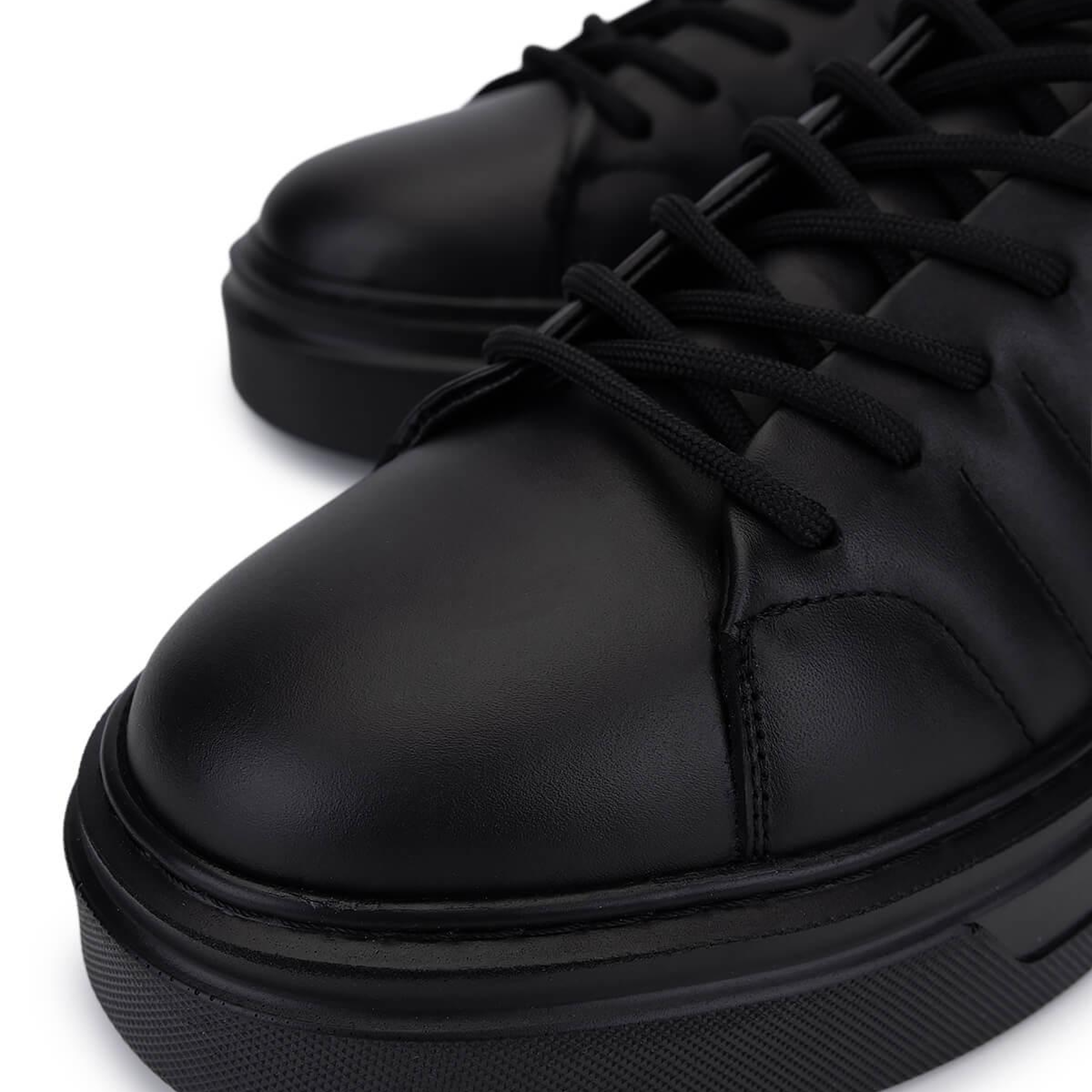 Tamer Tanca Erkek Hakiki Deri Siyah Deri Sneakers & Spor Ayakkabı