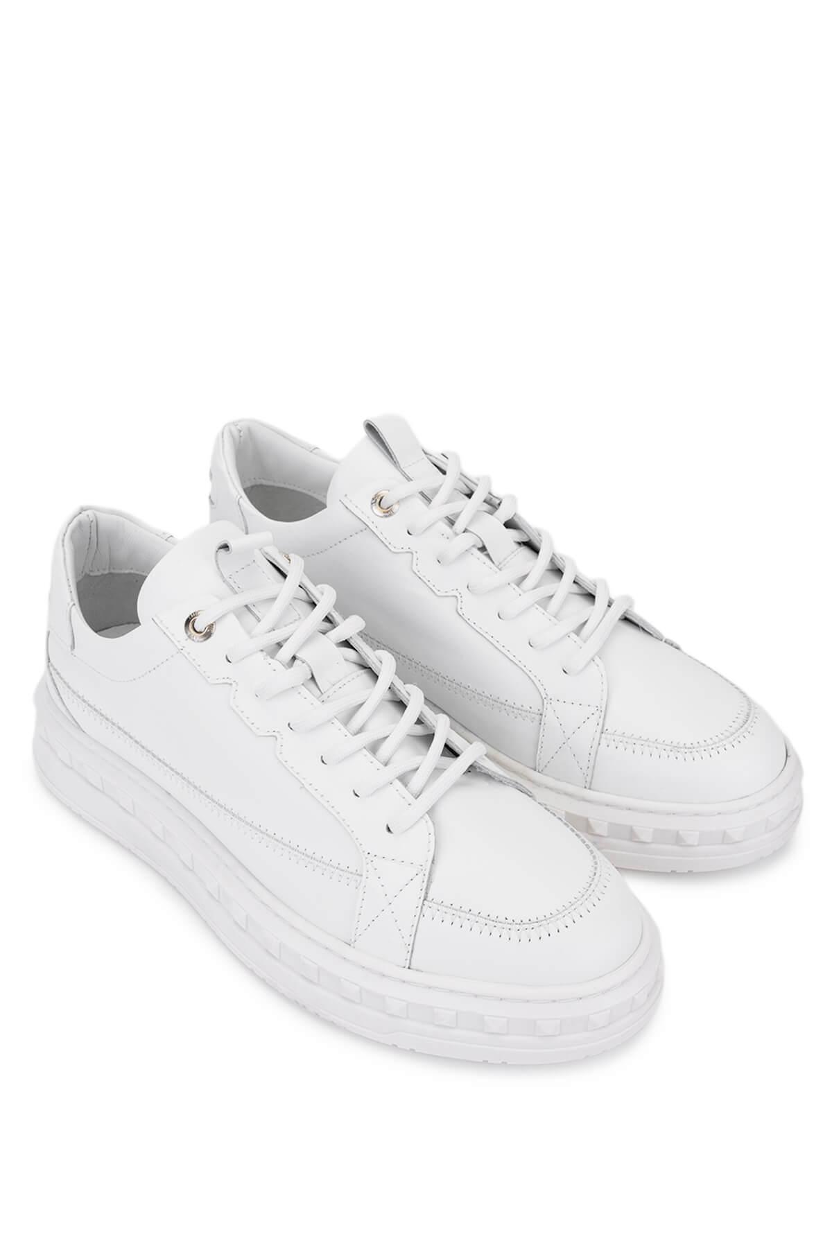 Tamer Tanca Erkek Hakiki Deri Beyaz Sneakers & Spor Ayakkabı