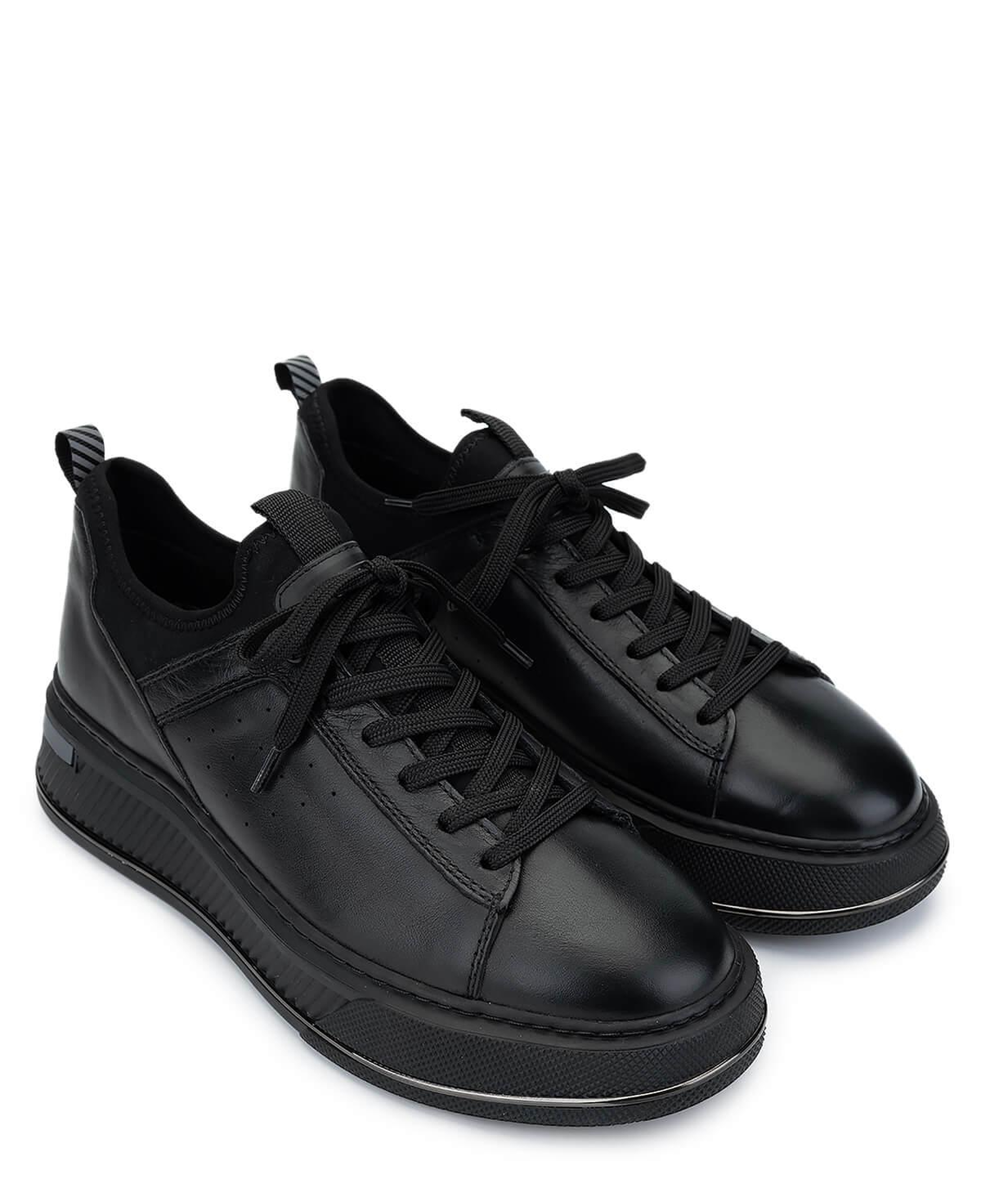 Tamer Tanca Erkek Hakiki Deri Siyah Analin Sneakers & Spor Ayakkabı