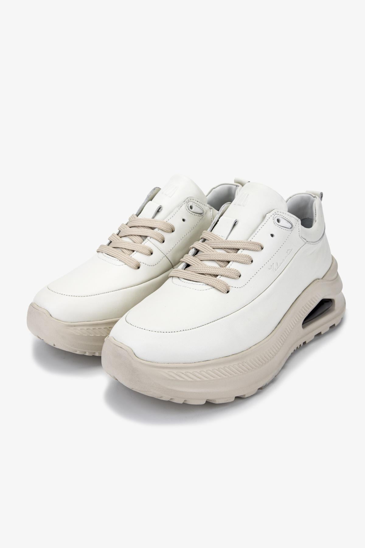 Valmenti Erkek Hakiki Deri Beyaz Sneakers & Spor Ayakkabı