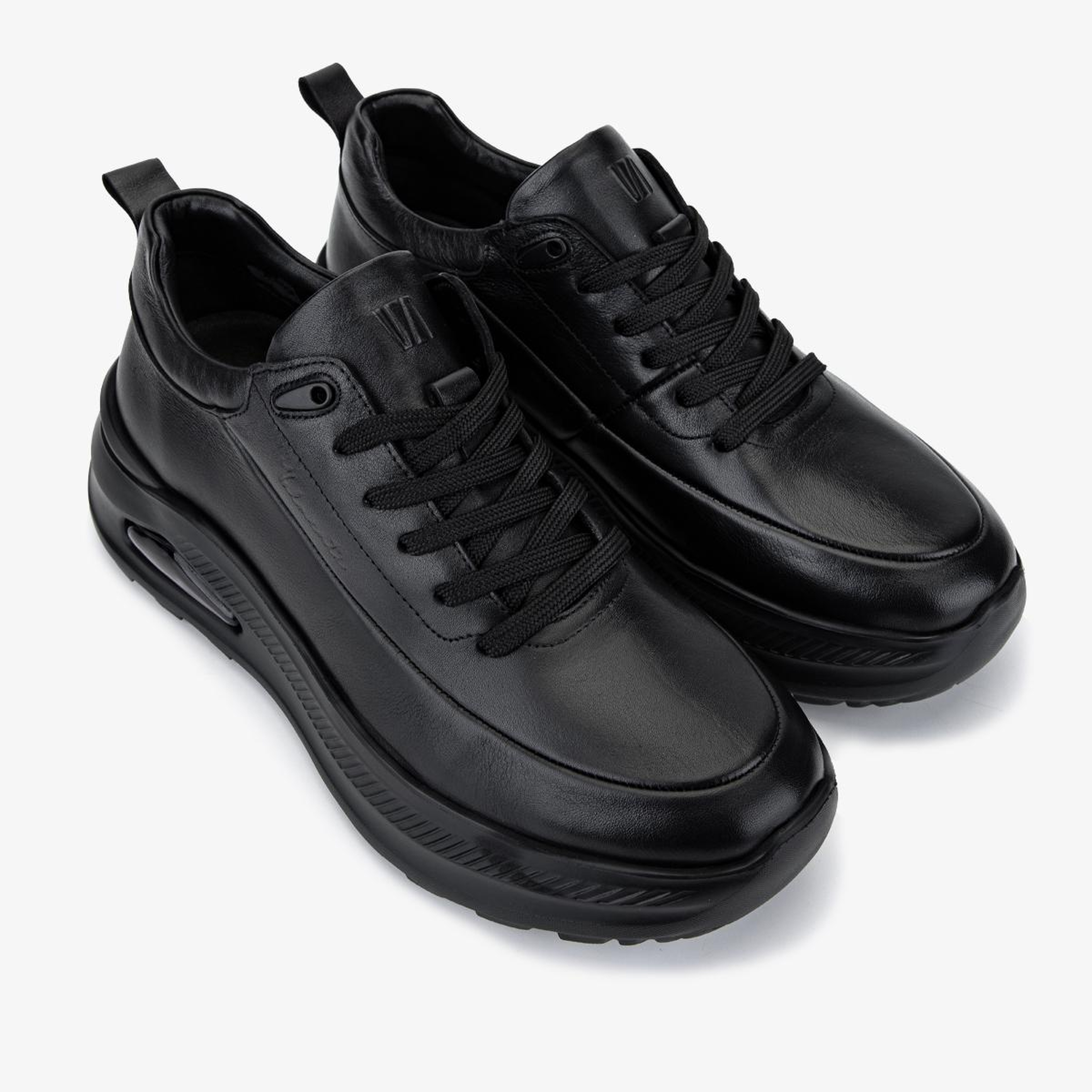 Valmenti Erkek Hakiki Deri Siyah Sneakers & Spor Ayakkabı