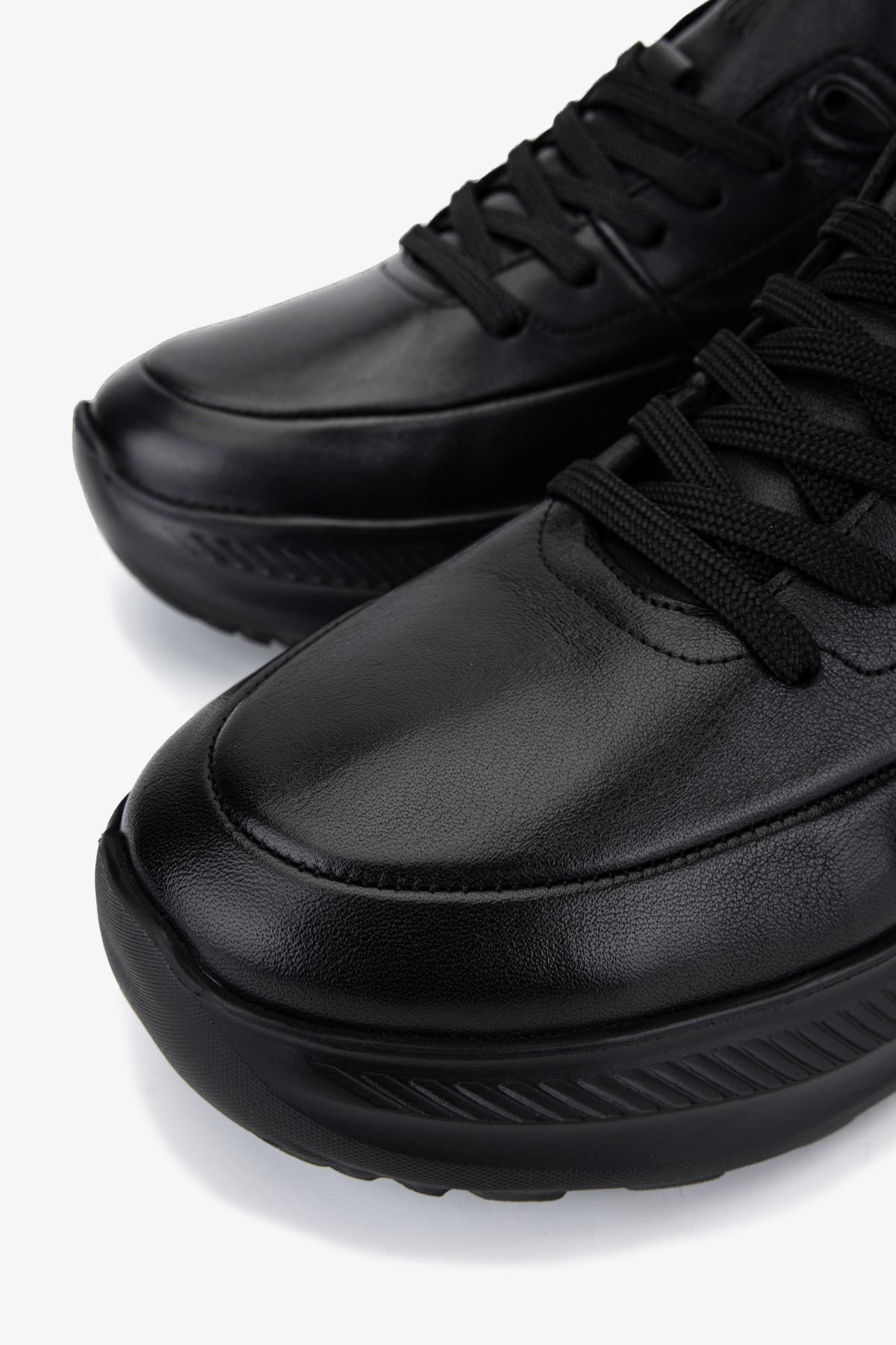 Valmenti Erkek Hakiki Deri Siyah Sneakers & Spor Ayakkabı