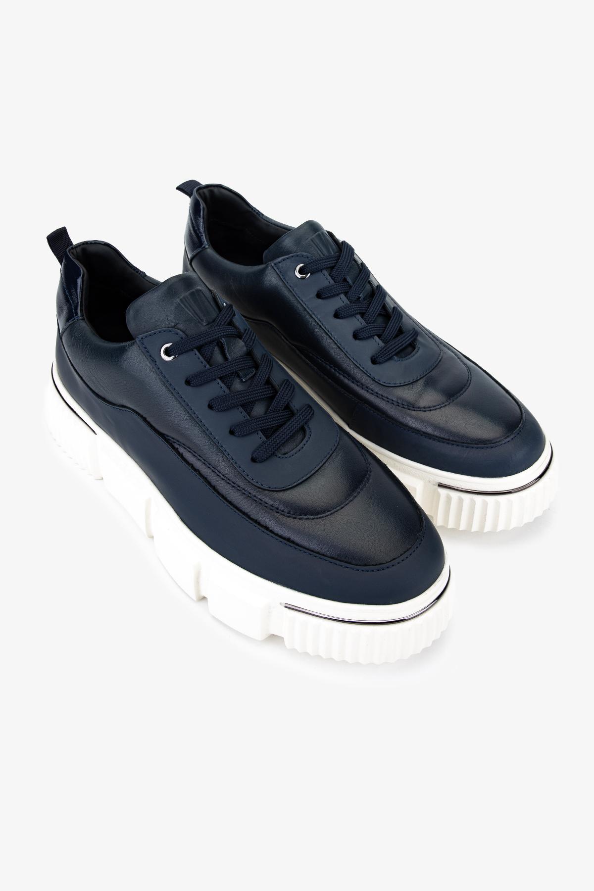 Valmenti Erkek Hakiki Deri Lacivert Sneakers & Spor Ayakkabı