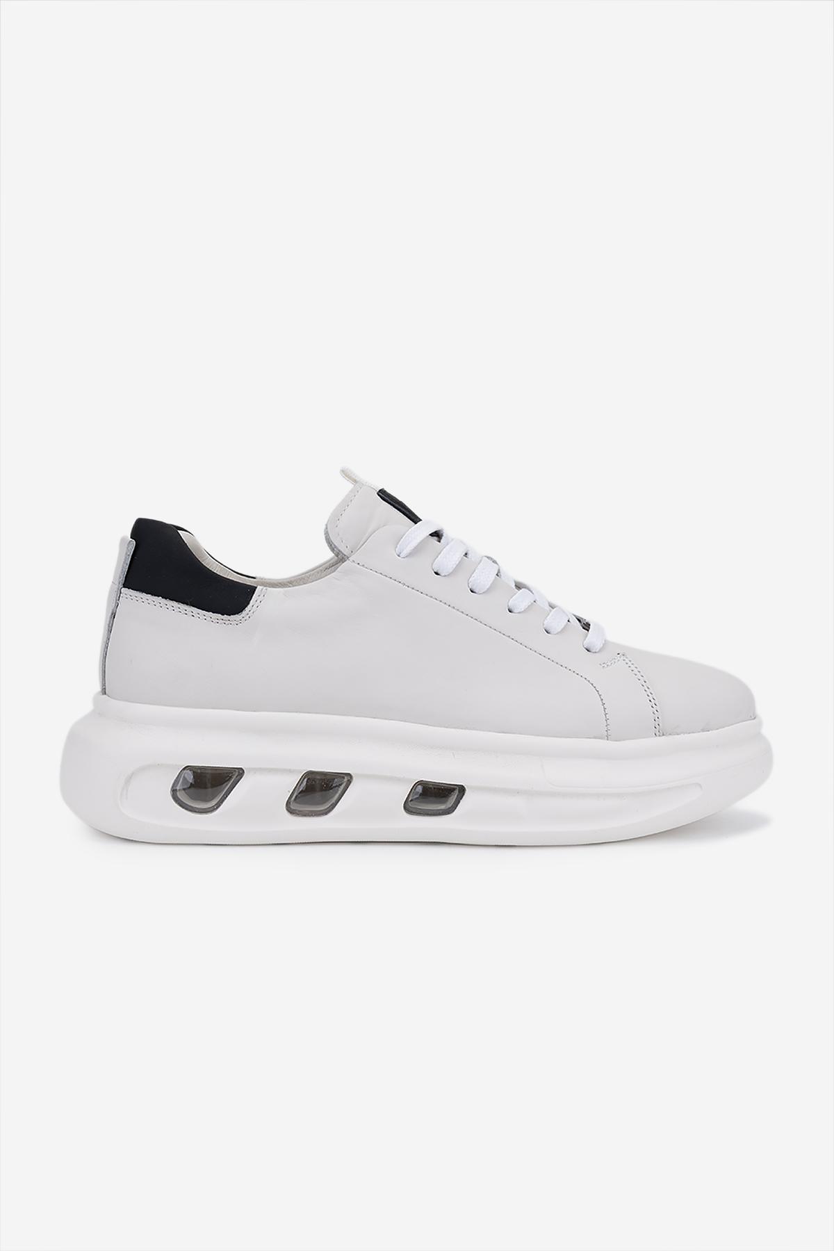 Valmenti Erkek Hakiki Deri Kırık Beyaz Sneakers & Spor Ayakkabı