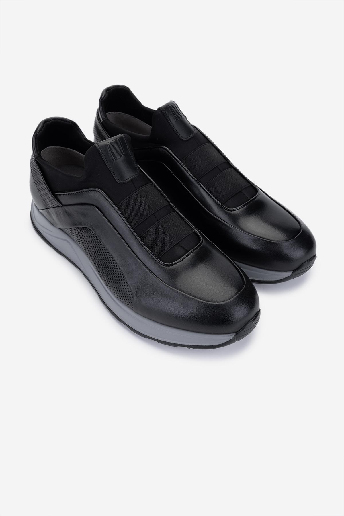 Valmenti Erkek Hakiki Deri Siyah Sneakers & Spor Ayakkabı