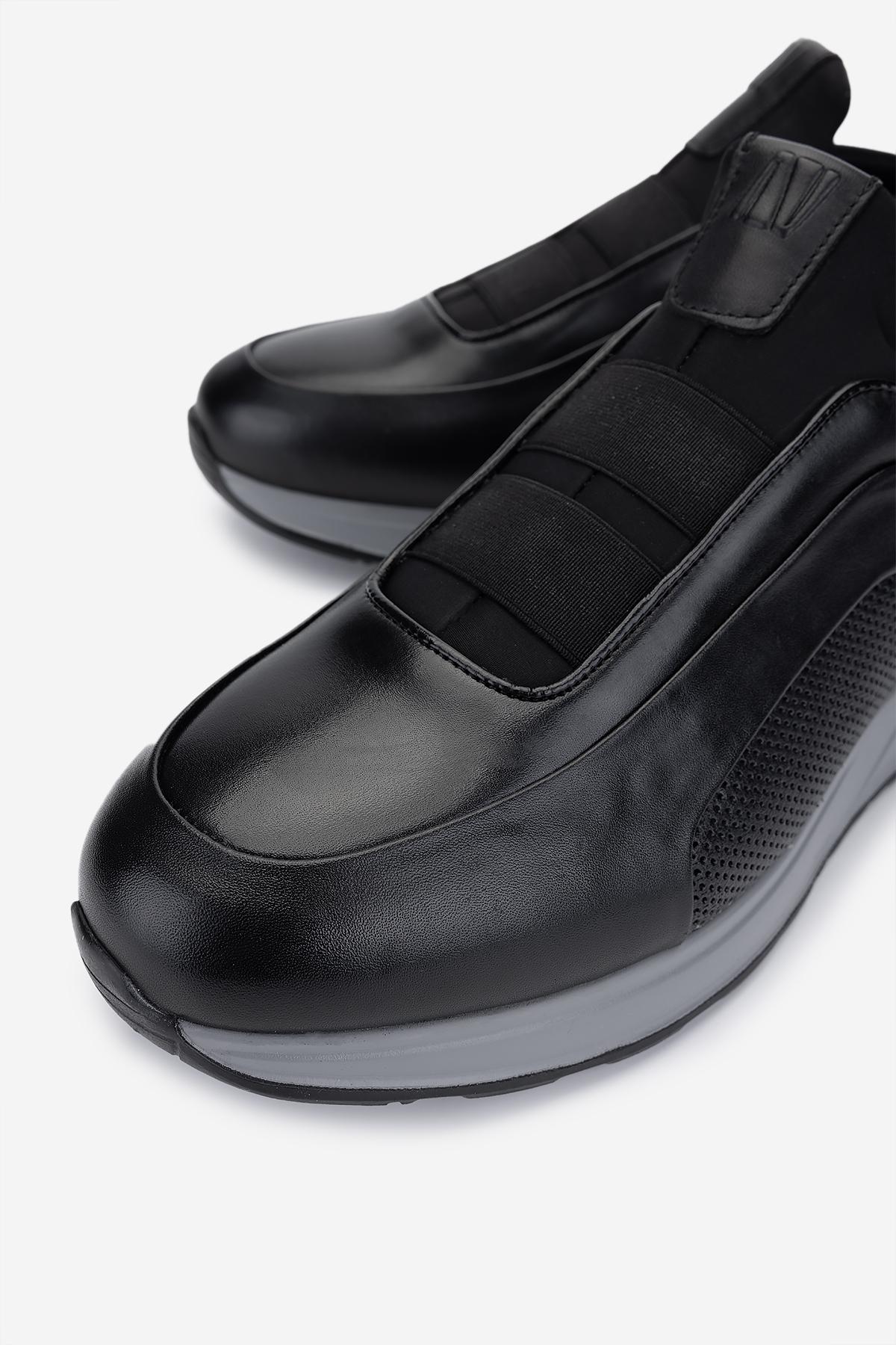 Valmenti Erkek Hakiki Deri Siyah Sneakers & Spor Ayakkabı