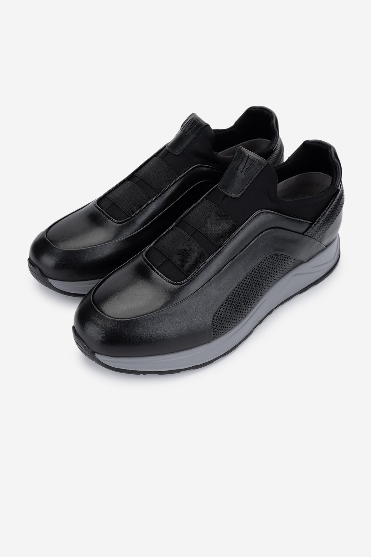 Valmenti Erkek Hakiki Deri Siyah Sneakers & Spor Ayakkabı