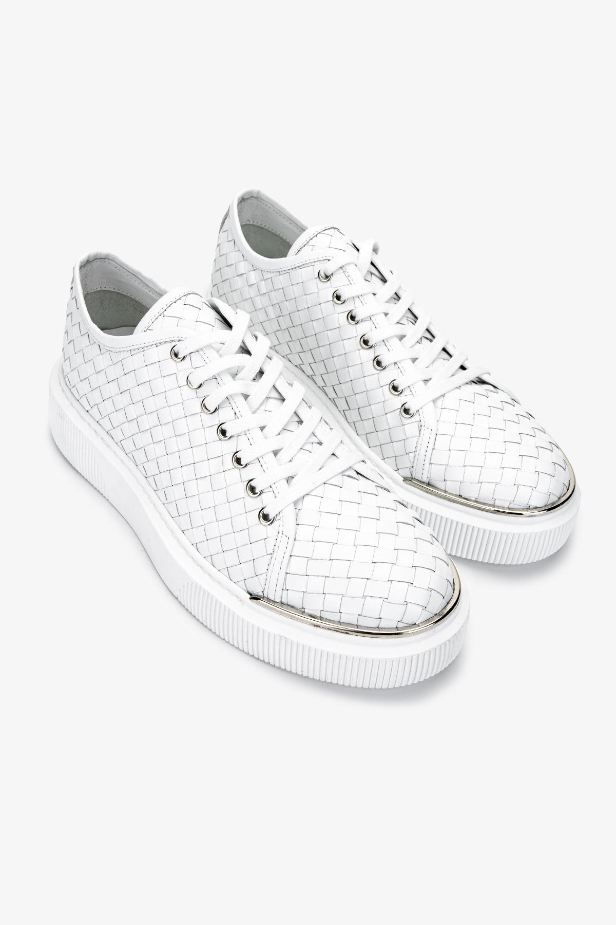 Valmenti Erkek Hakiki Deri Beyaz Sneakers & Spor Ayakkabı