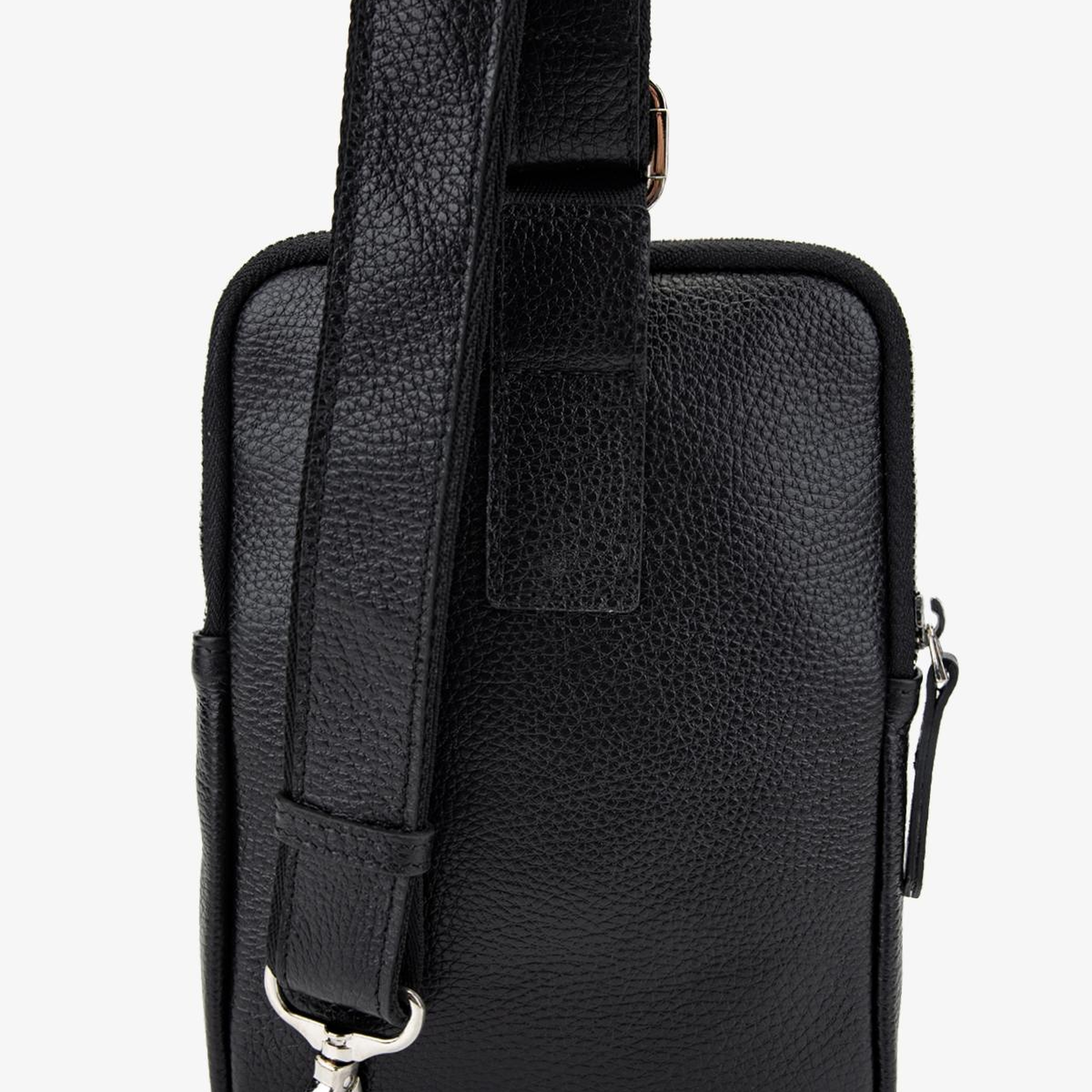 Valmenti Erkek Hakiki Deri Siyah Floter Body Bag Çanta