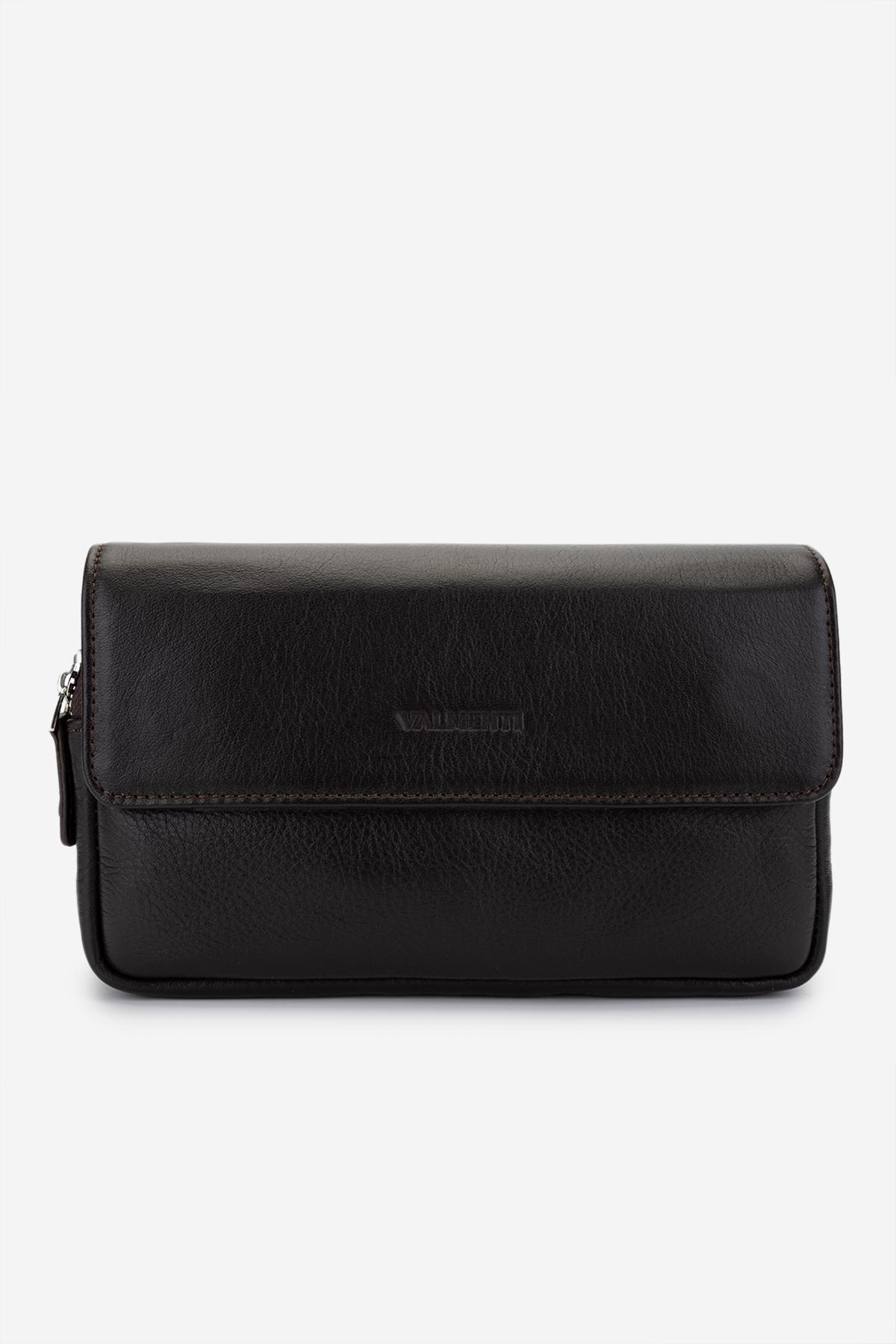 Valmenti Erkek Hakiki Deri Kahverengi El Çantası