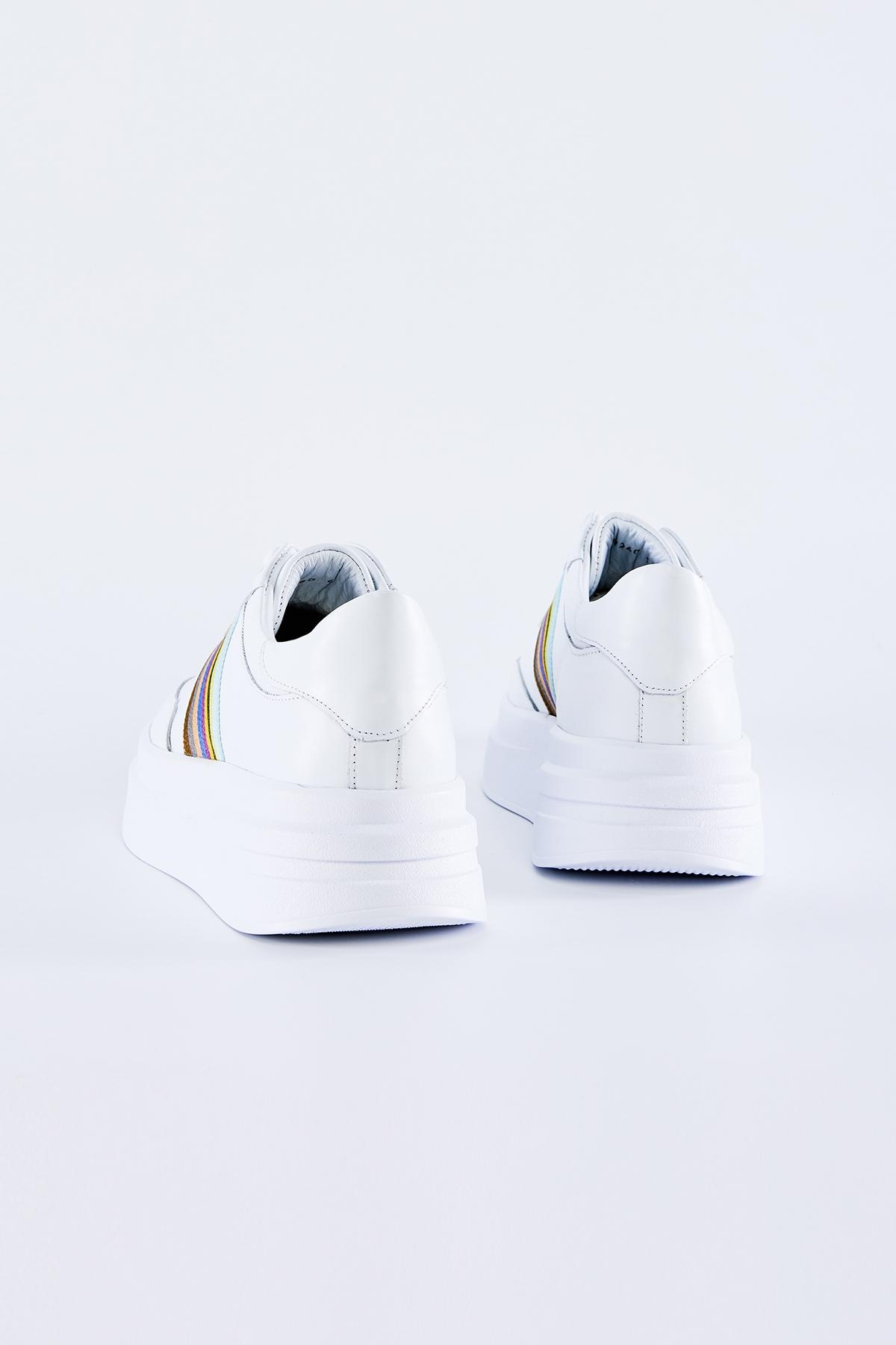 Valmenti Erkek Hakiki Deri Beyaz Spor Ayakkabı