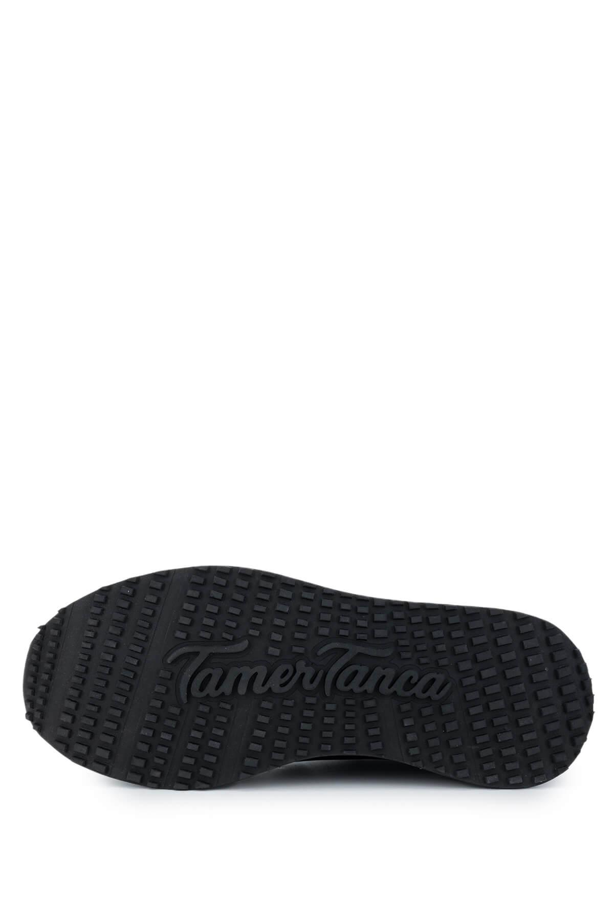 Tamer Tanca Erkek Hakiki Deri Siyah Sneakers & Spor Ayakkabı