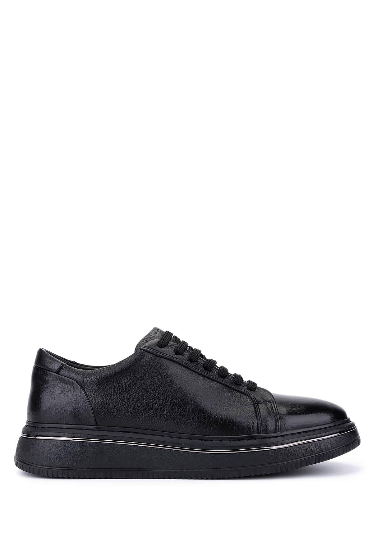 Tamer Tanca Erkek Hakiki Deri Siyah Sneakers & Spor Ayakkabı