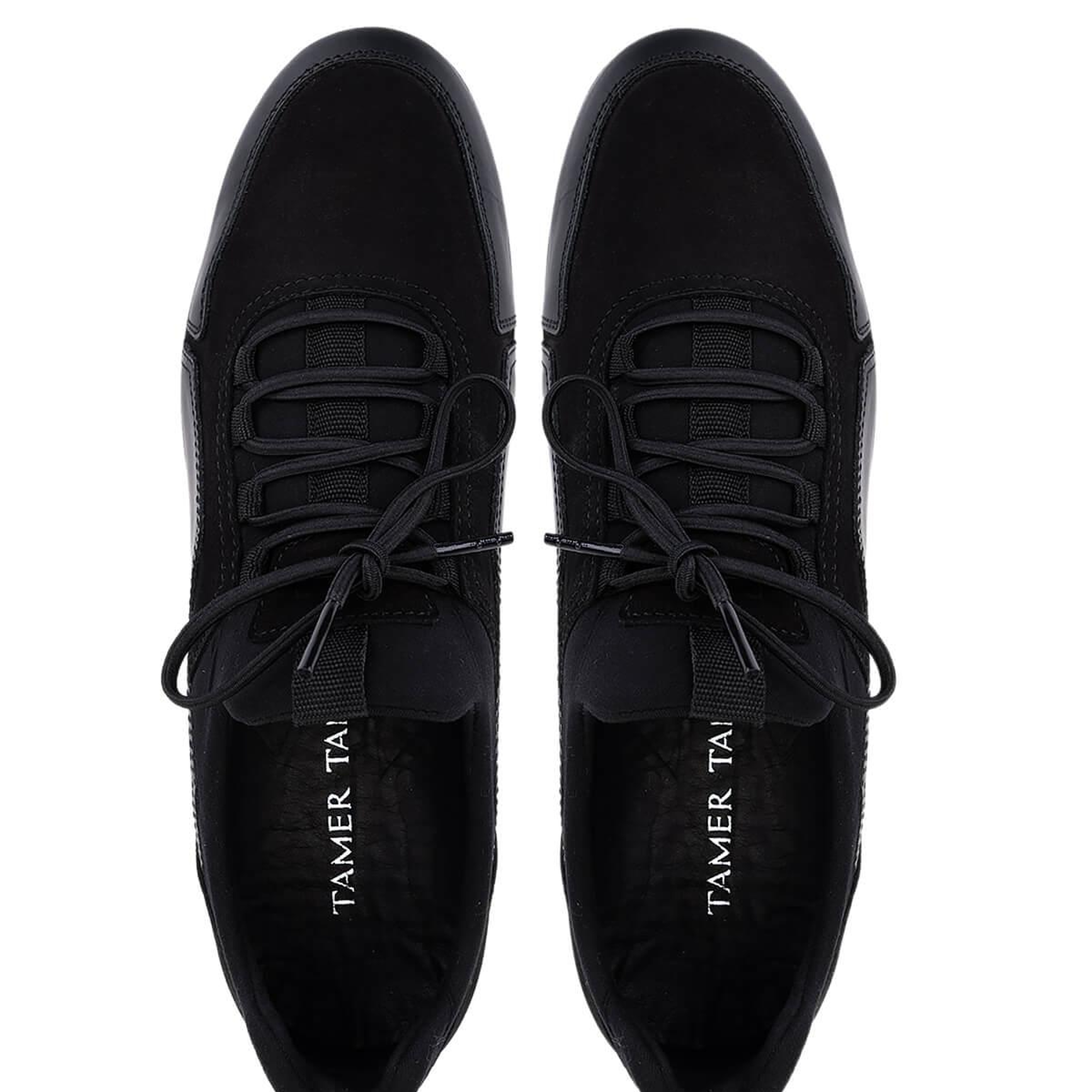 Tamer Tanca Erkek Hakiki Deri Siyah Nubuk Sneakers & Spor Ayakkabı
