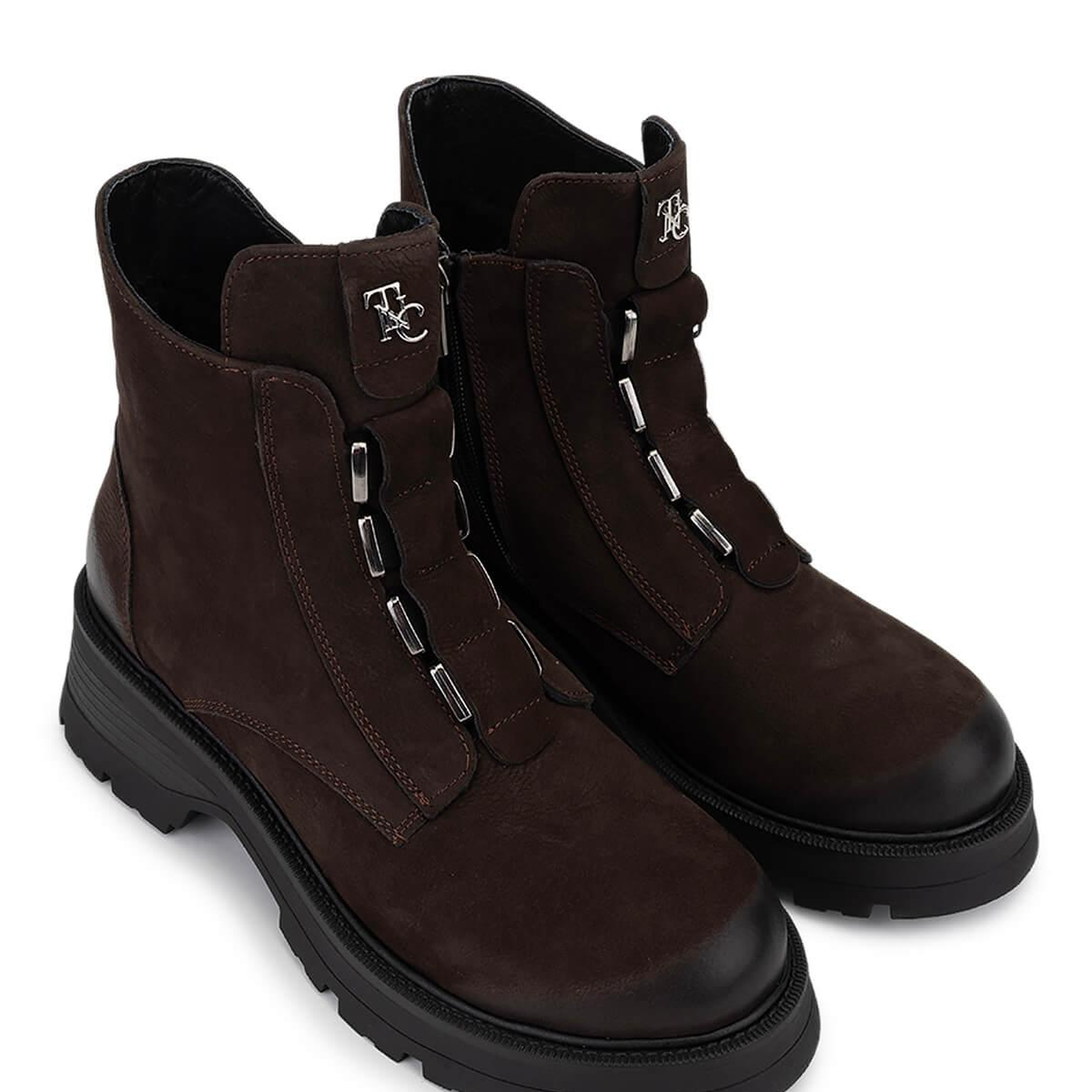 Tamer Tanca Kadın Hakiki Deri Kahverengi Nubuk Topuklu Bot