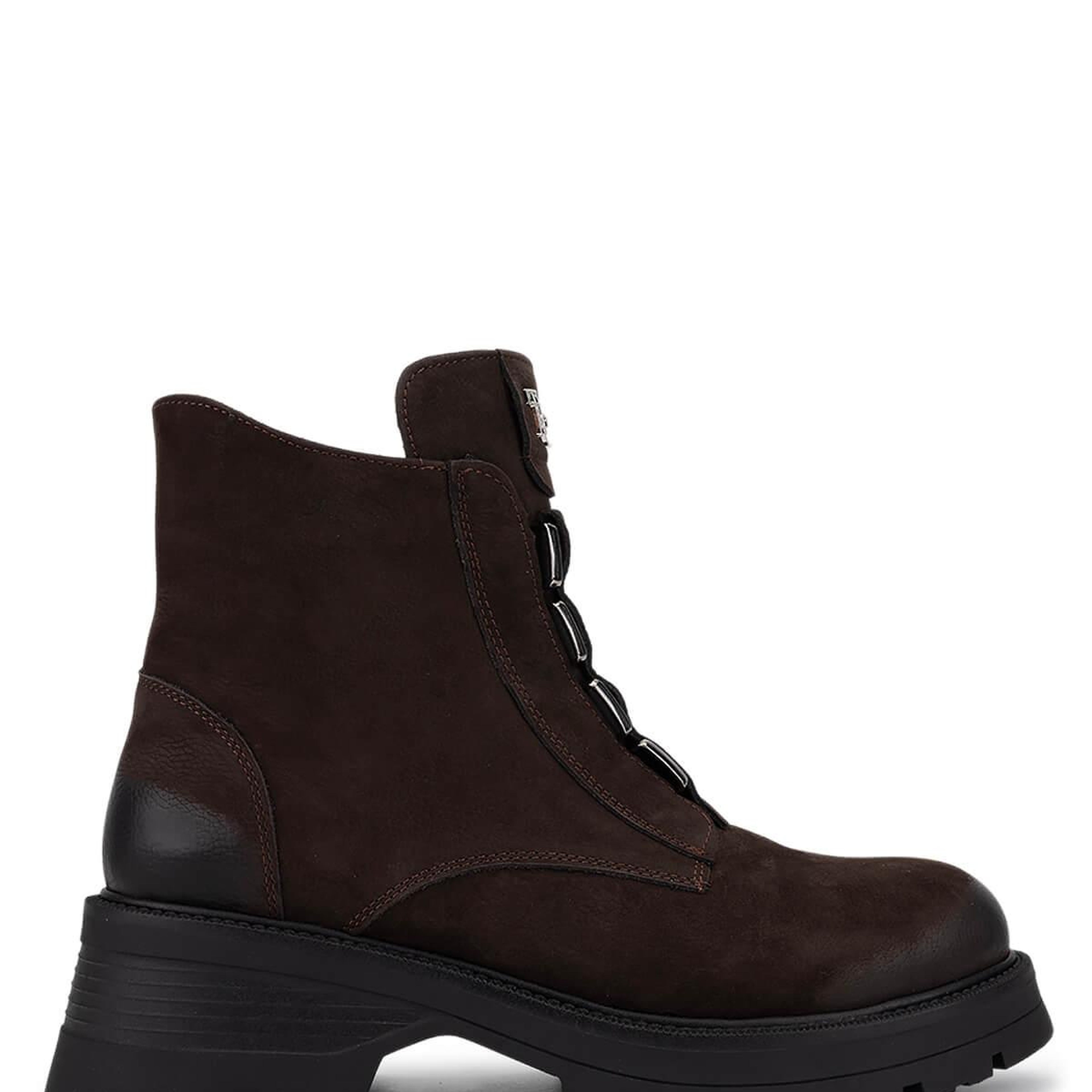 Tamer Tanca Kadın Hakiki Deri Kahverengi Nubuk Topuklu Bot