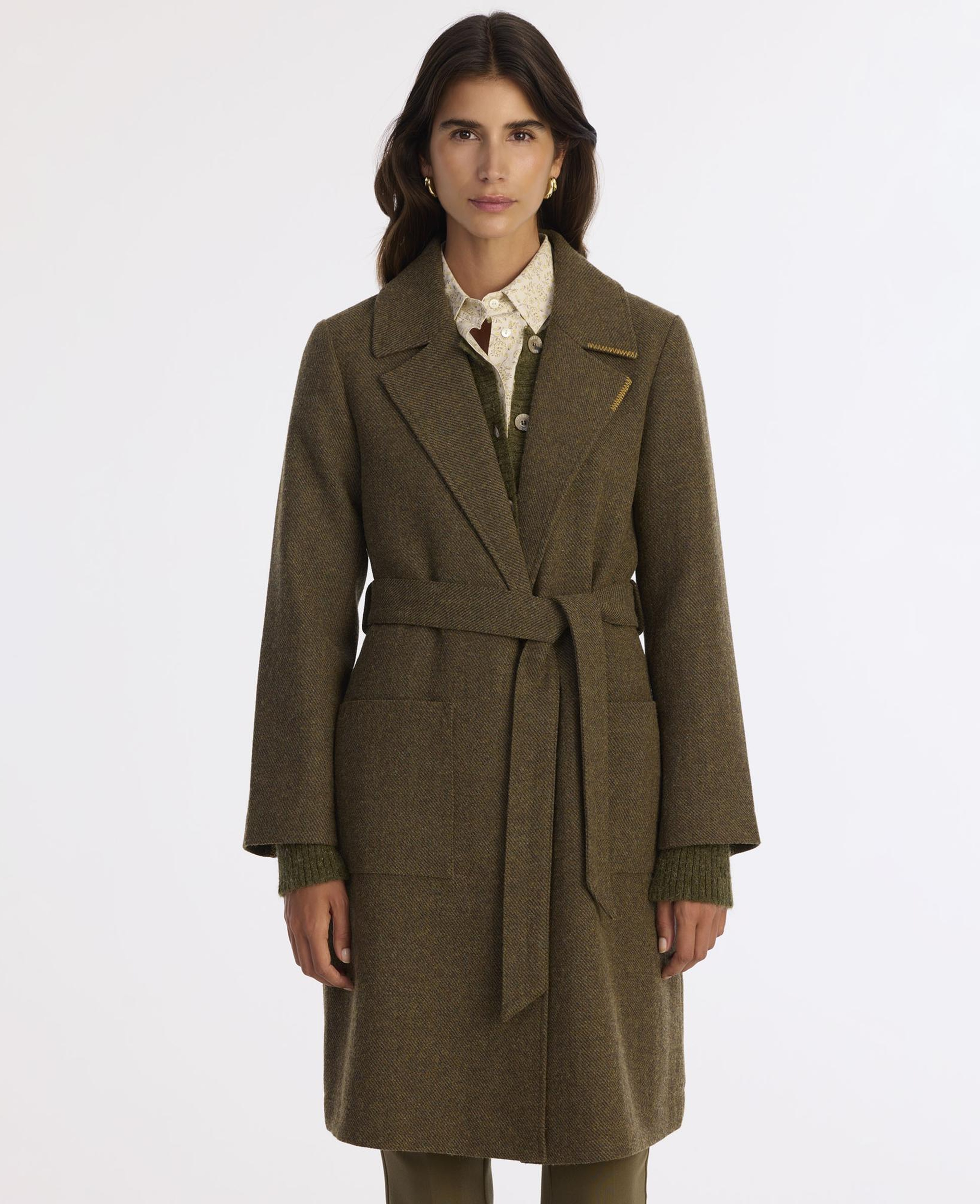 YARGICI Dikiş Detaylı Kemerli Uzun Palto