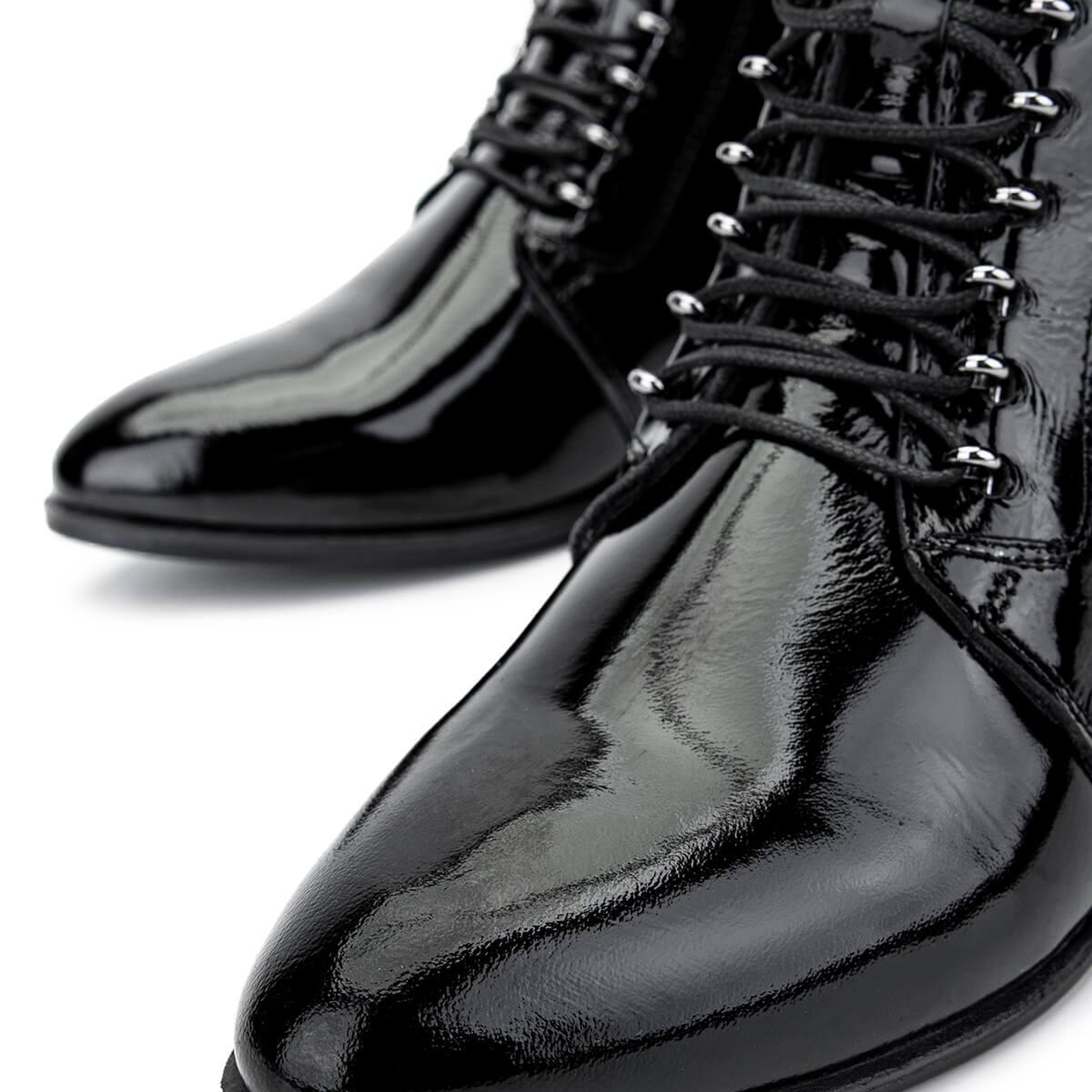 Tamer Tanca Kadın Hakiki Deri Siyah Rugan Casual Bot