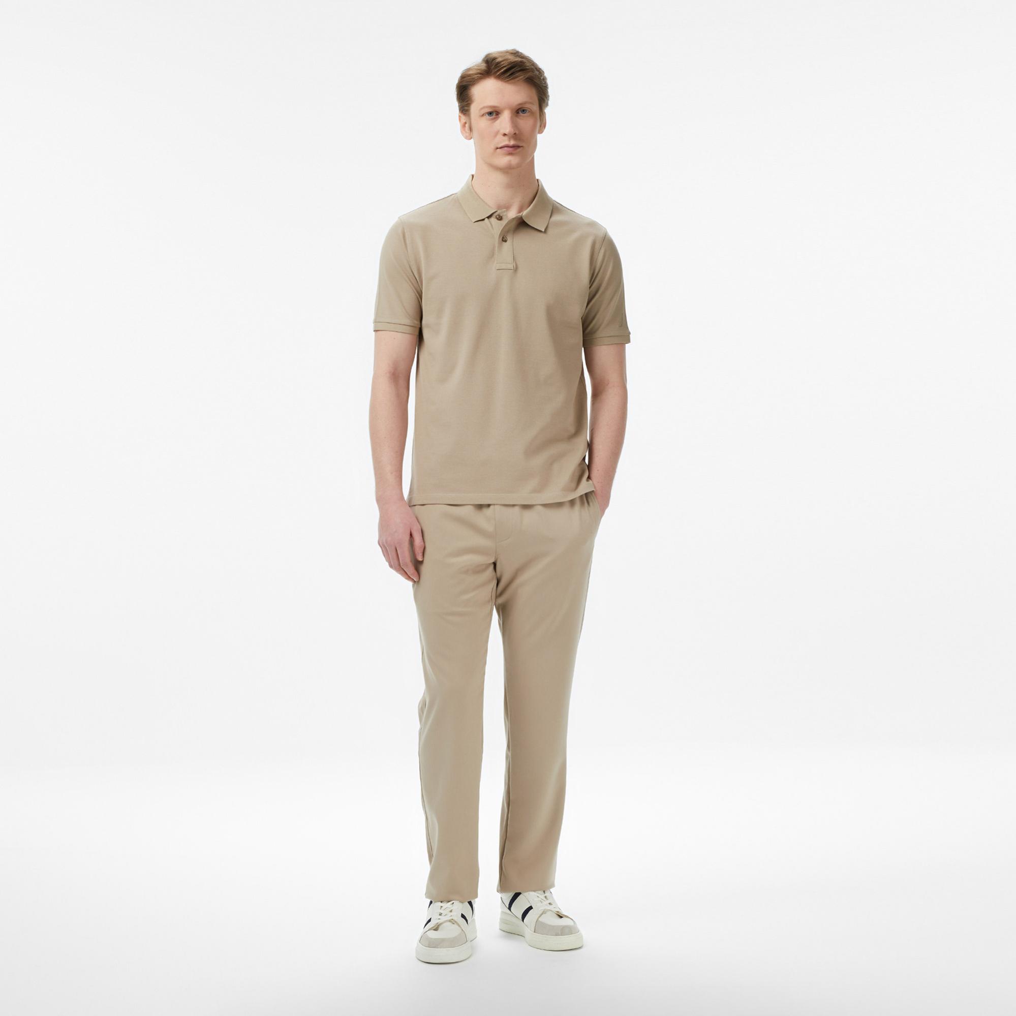 Nautica Erkek Bej Regular Fit Polo Yaka T-Shirt