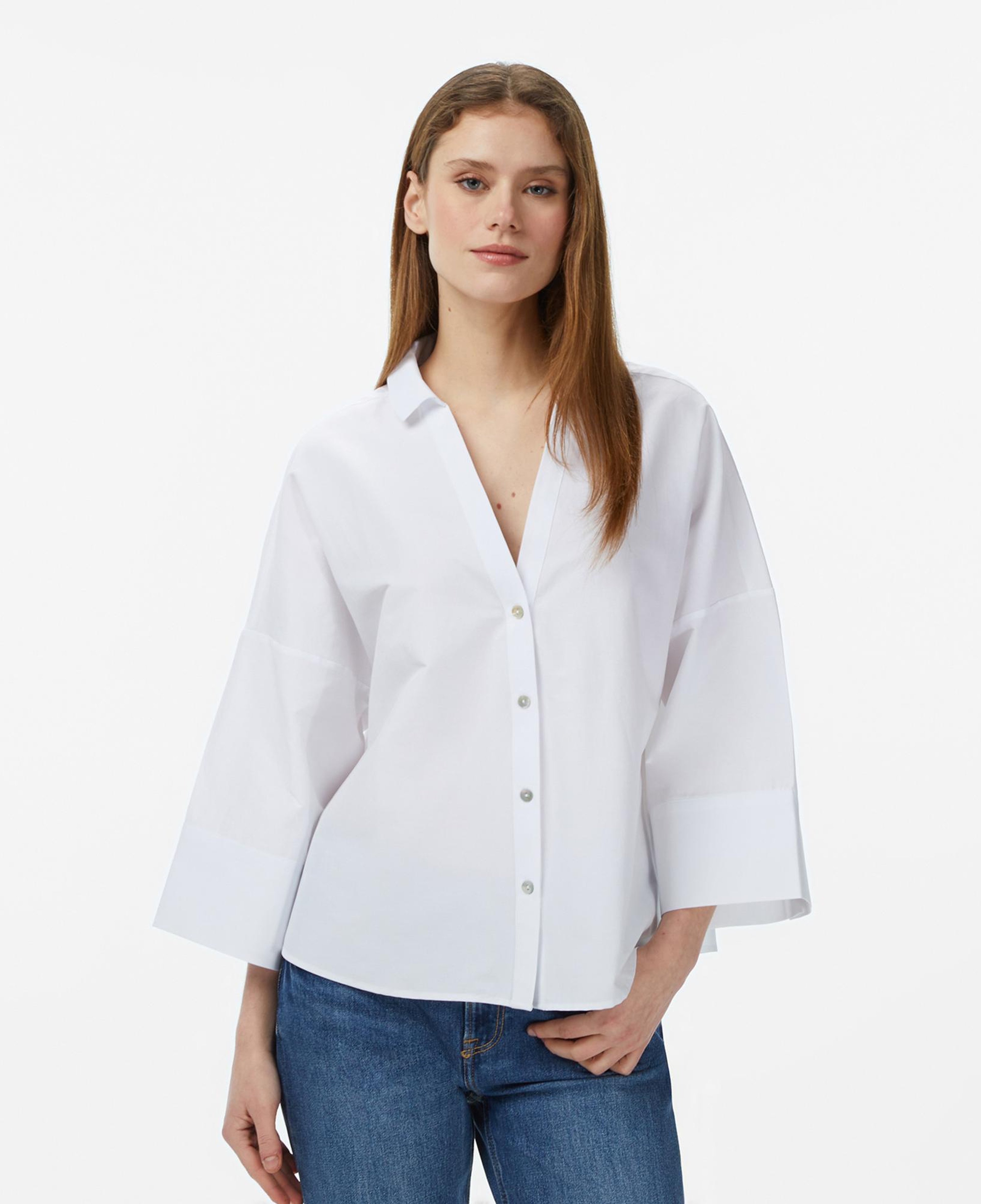 Nautica Kadın Beyaz Regular Fit Kısa Kollu Gömlek