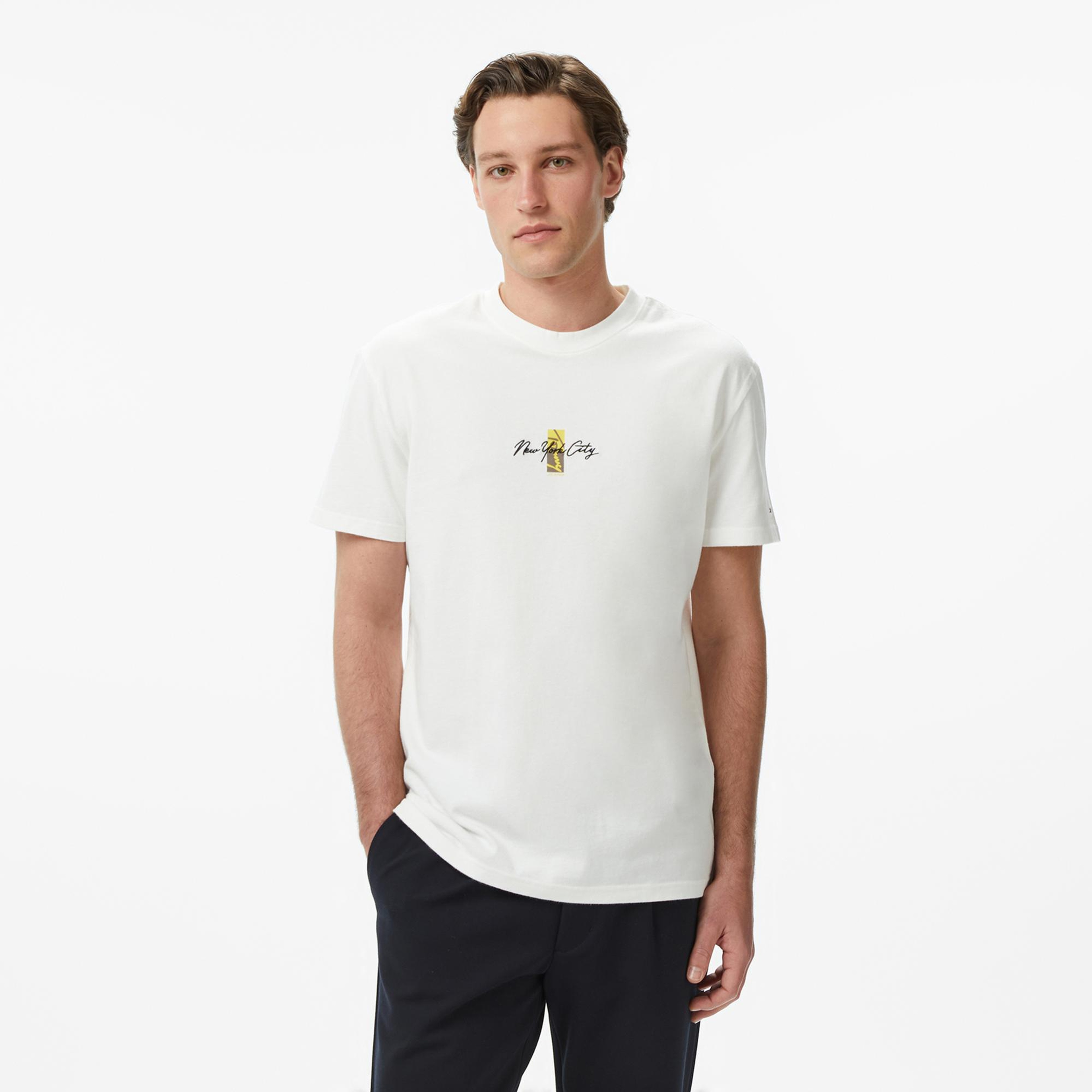 Tommy Hilfiger Signature Erkek Beyaz T-Shirt