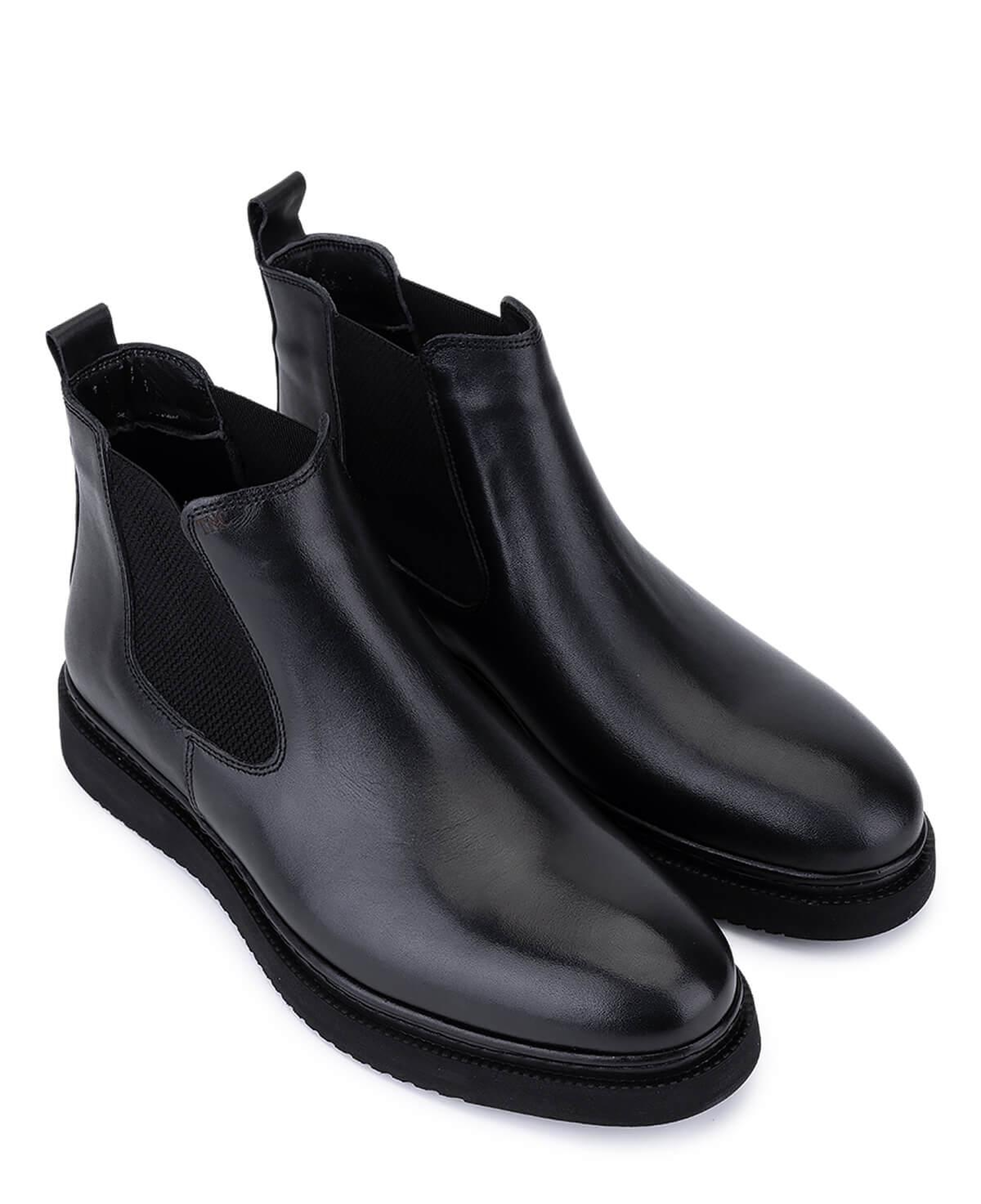 Tamer Tanca Erkek Hakiki Deri Siyah Casual Bot