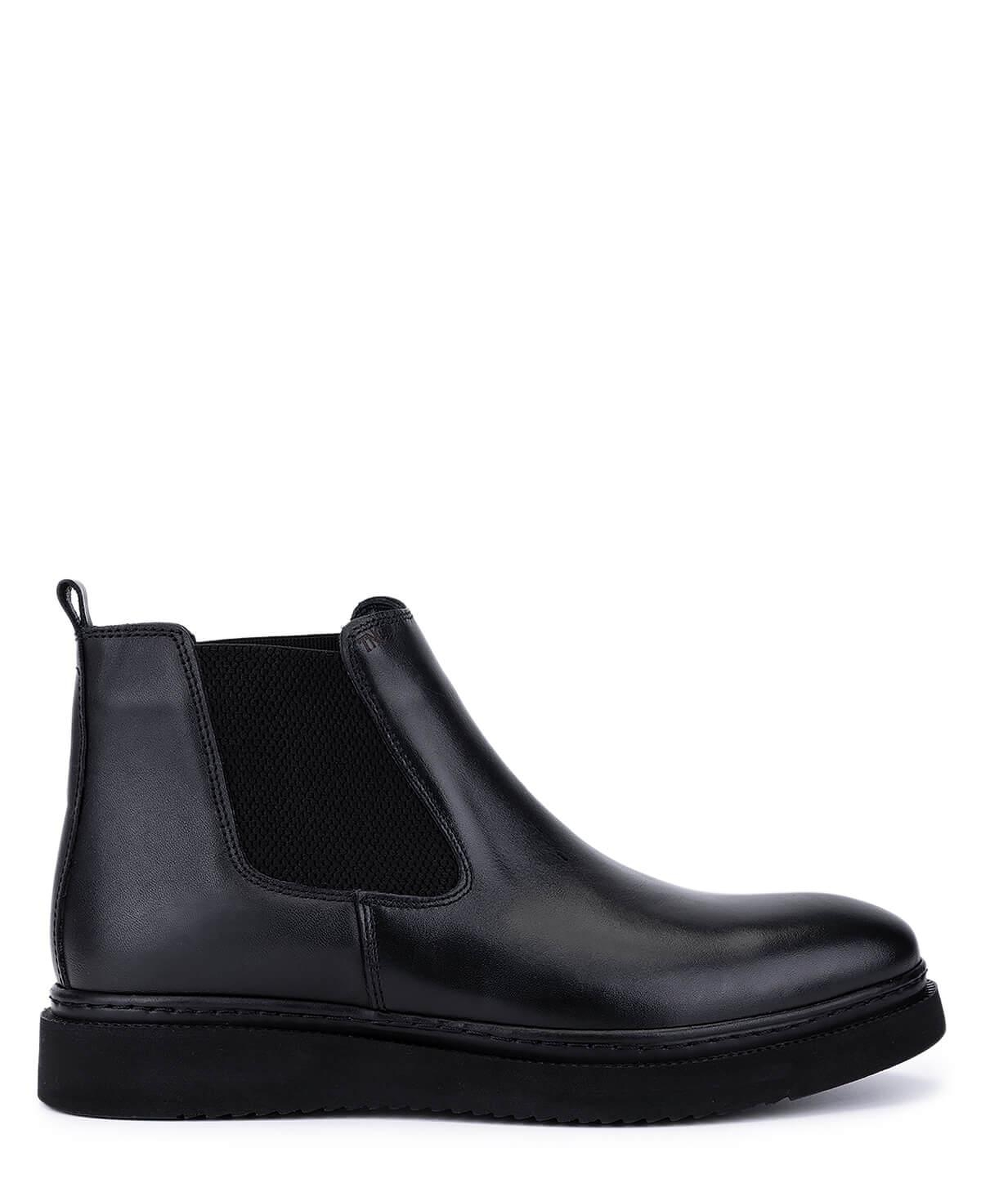 Tamer Tanca Erkek Hakiki Deri Siyah Casual Bot