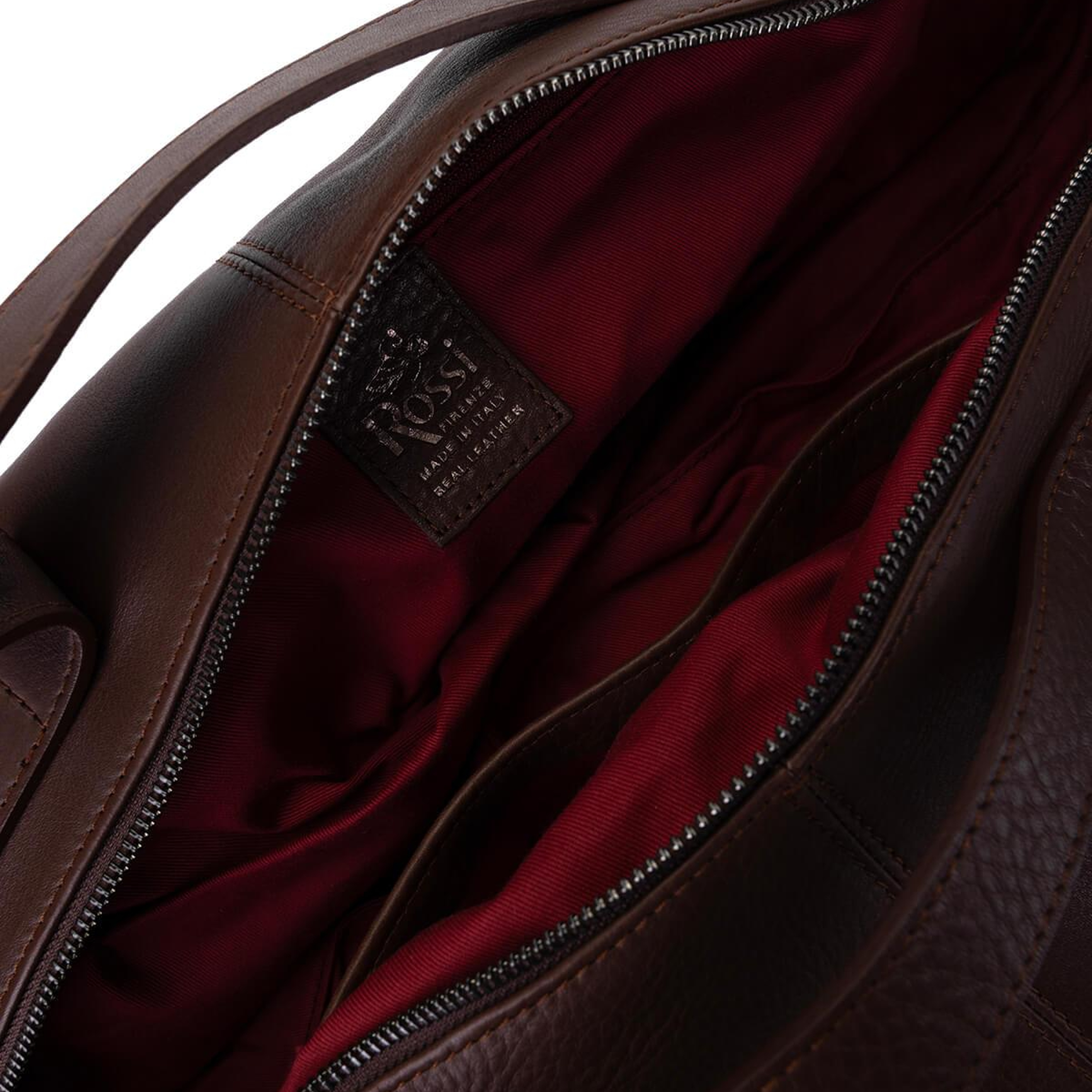 Bruno Rossi Bag Unisex Hakiki Deri Kahverengi Sırt & El Çantası