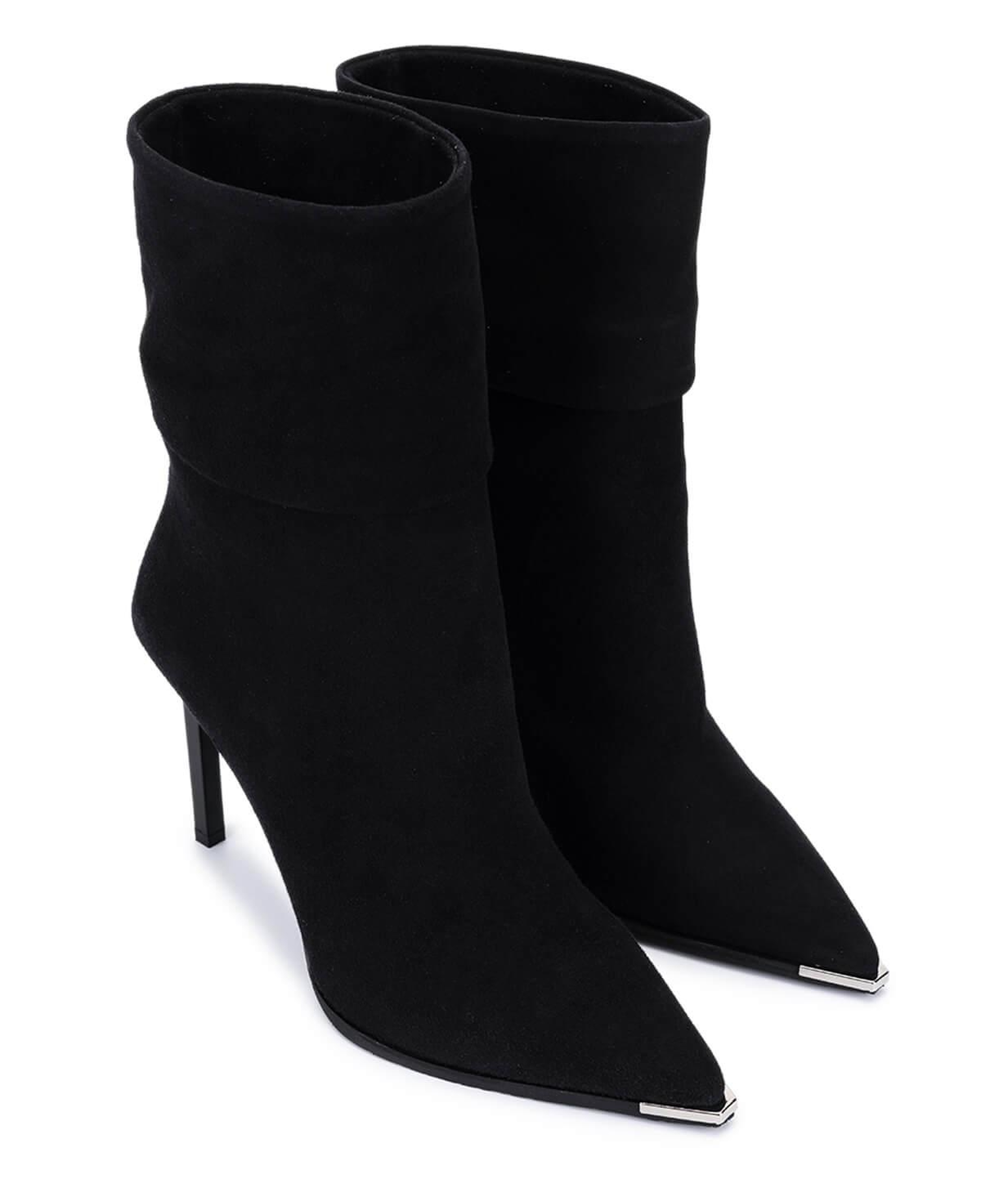 Tamer Tanca Kadın Hakiki Deri Siyah Süet Topuklu Bot