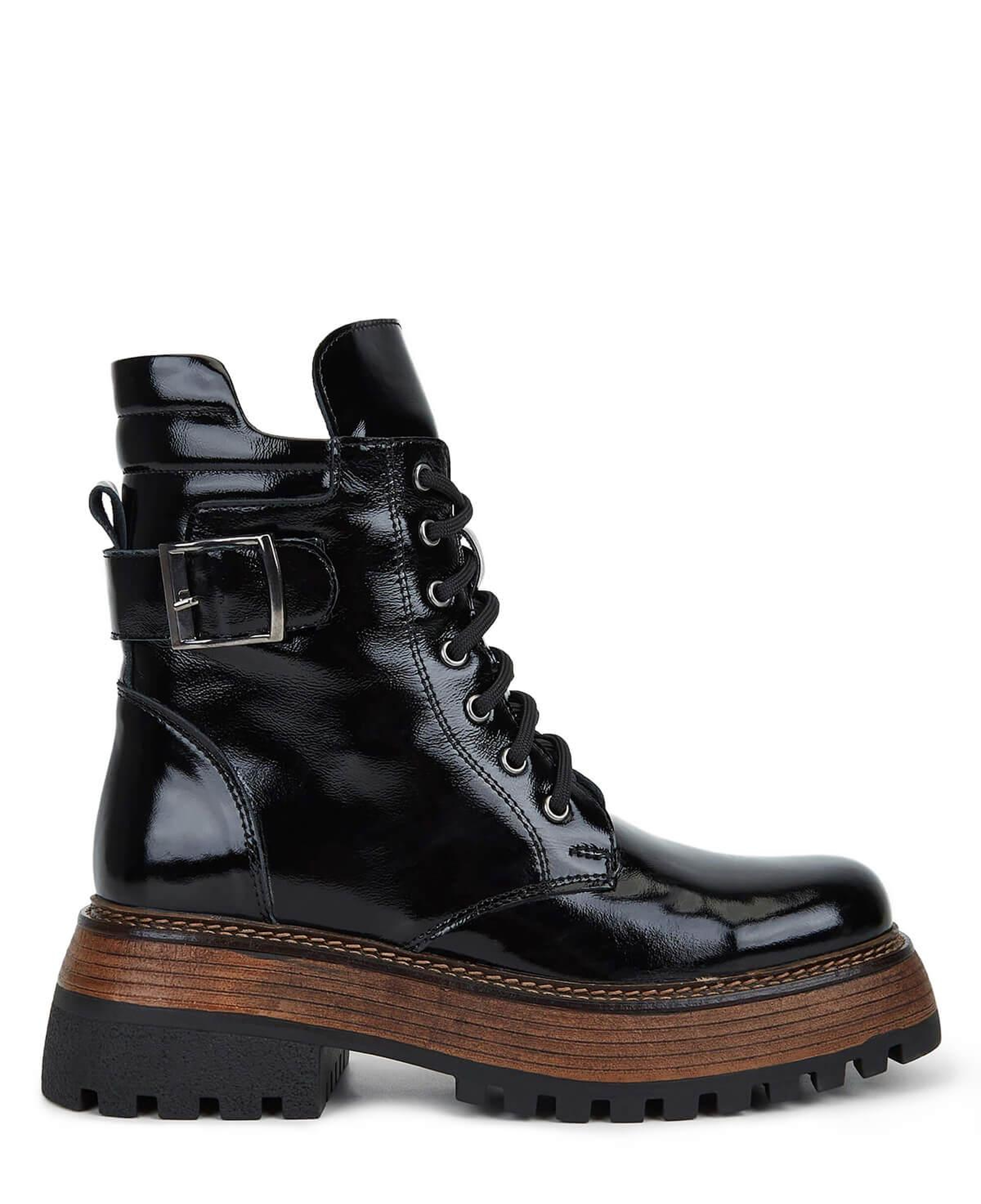 Tamer Tanca Kadın Hakiki Deri Siyah Rugan Casual Bot