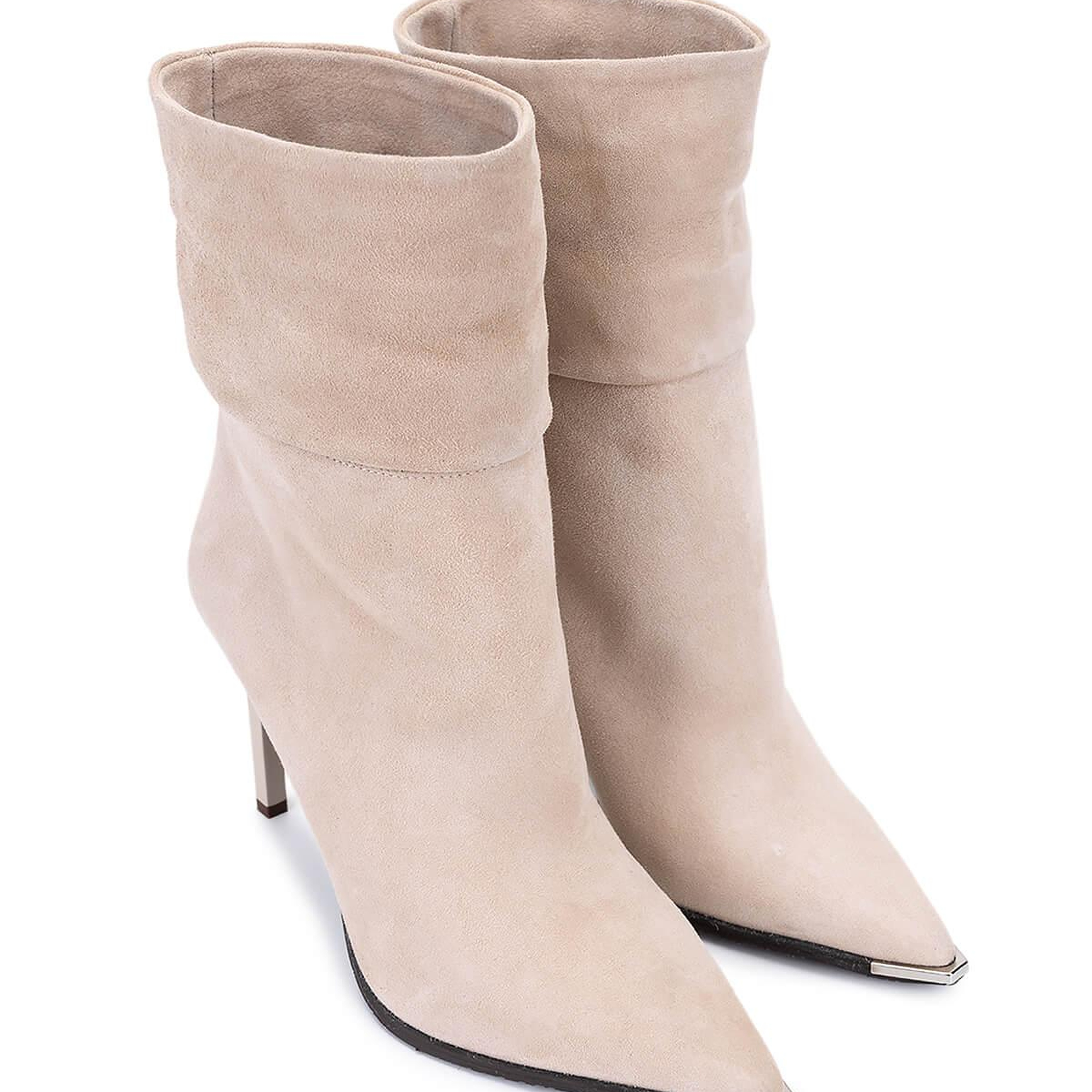 Tamer Tanca Kadın Hakiki Deri Taş Süet Topuklu Bot