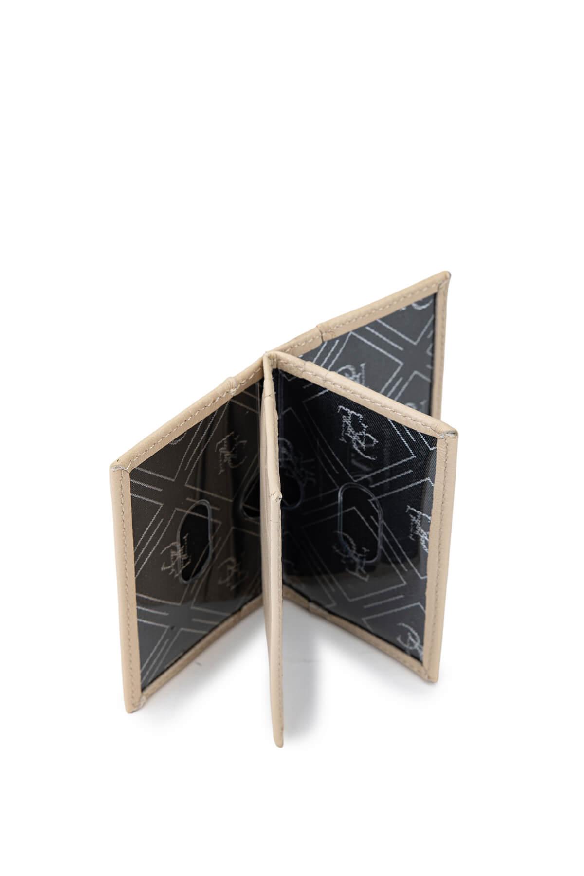 Tamer Tanca Unisex Hakiki Deri Bej Kartlık