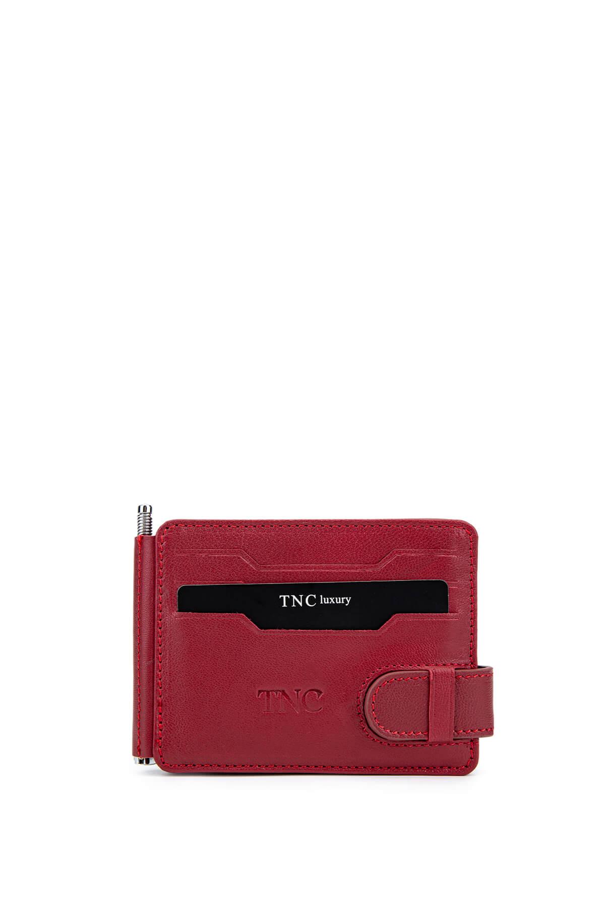 Tamer Tanca Erkek Hakiki Deri Bordo Kartlık