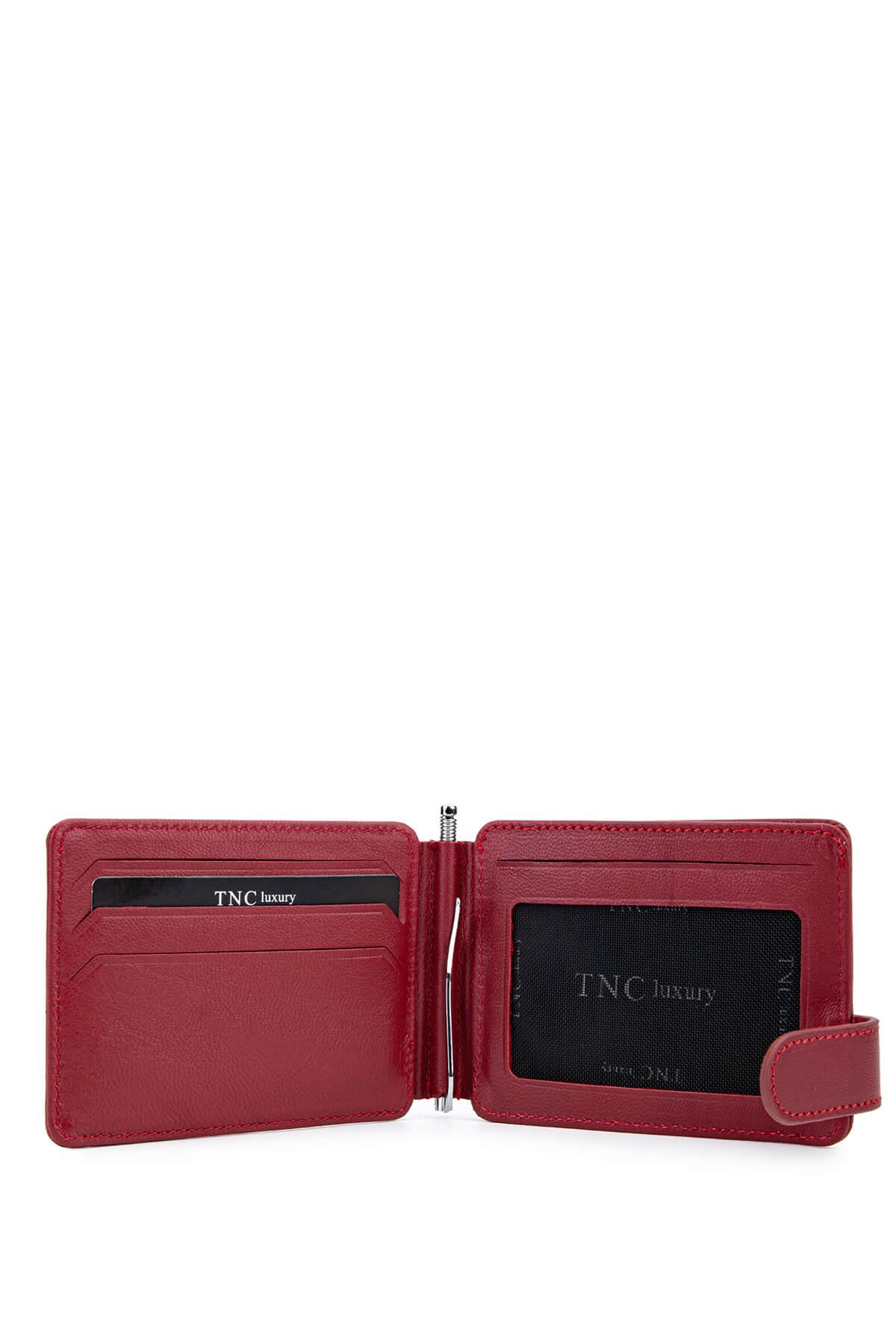 Tamer Tanca Erkek Hakiki Deri Bordo Kartlık