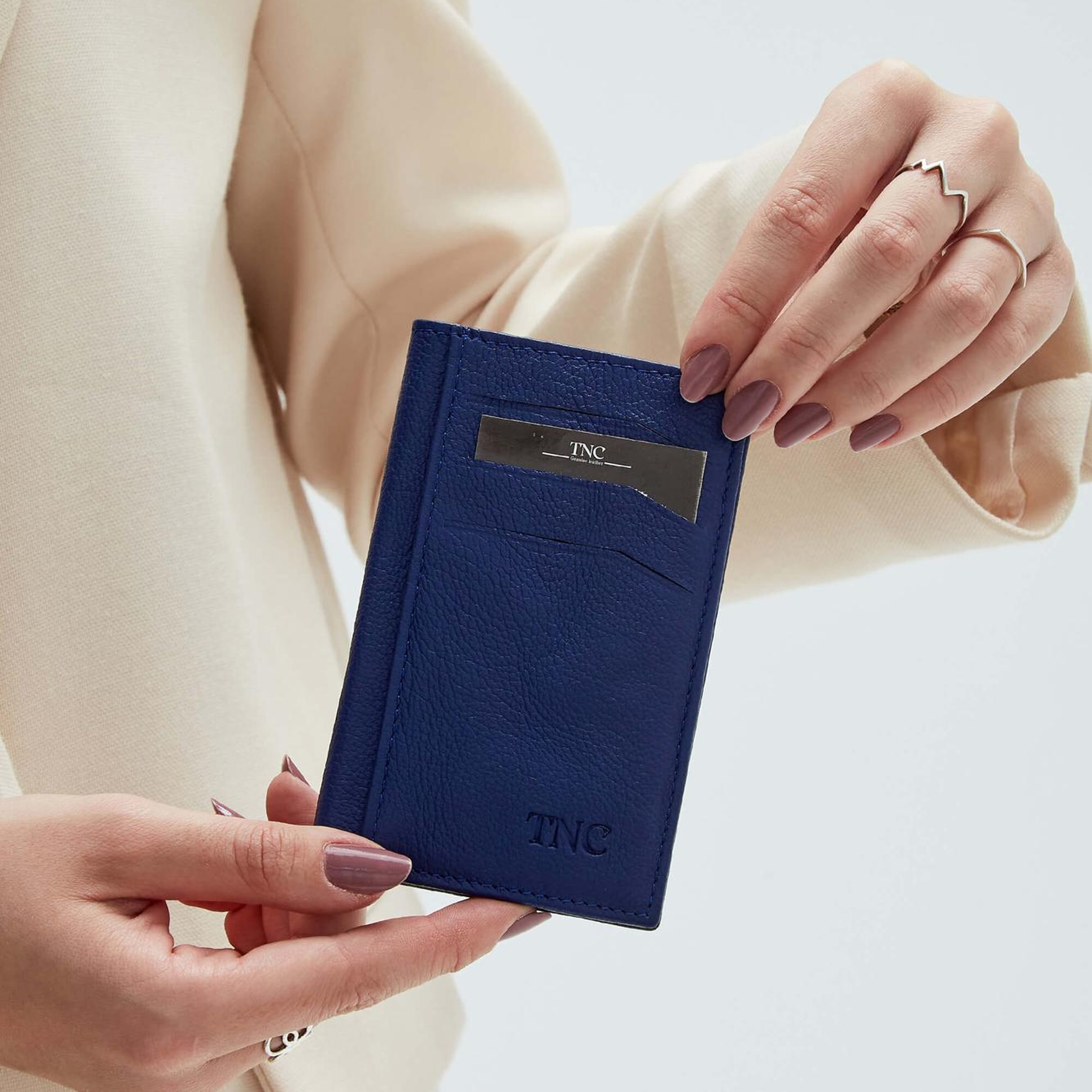 Tamer Tanca Erkek Hakiki Deri Lacivert Kartlık