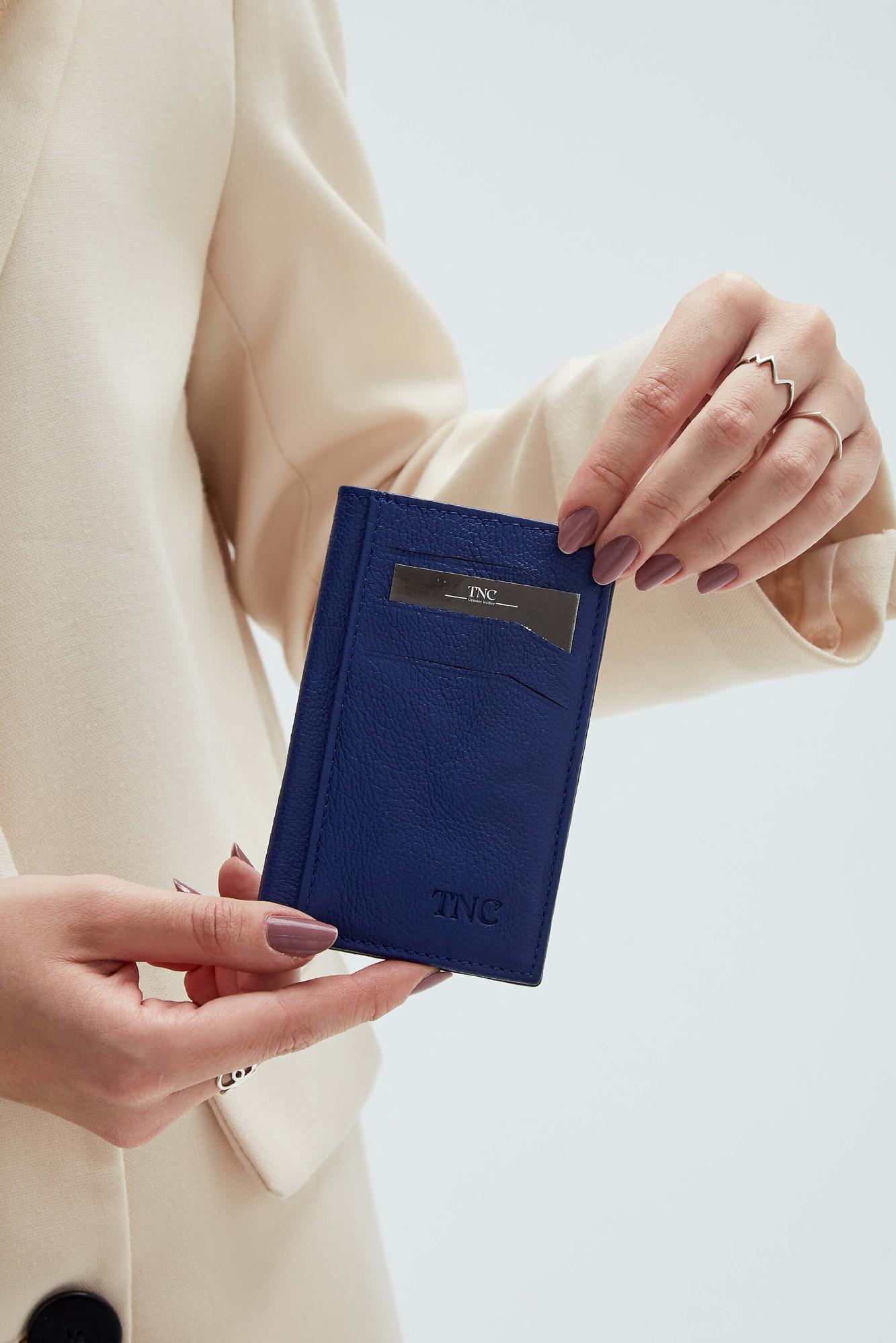 Tamer Tanca Erkek Hakiki Deri Lacivert Kartlık