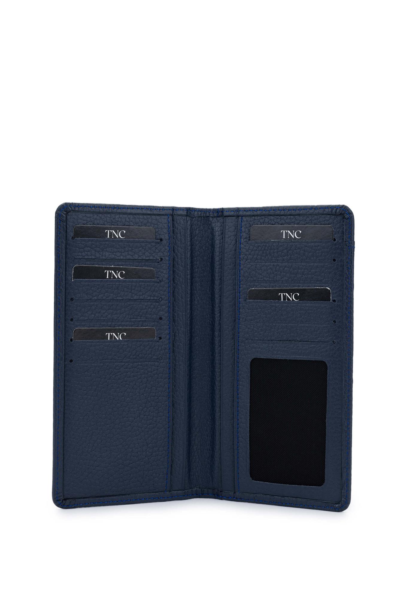 Tamer Tanca Erkek Hakiki Deri Lacivert Cüzdan Cuzdan