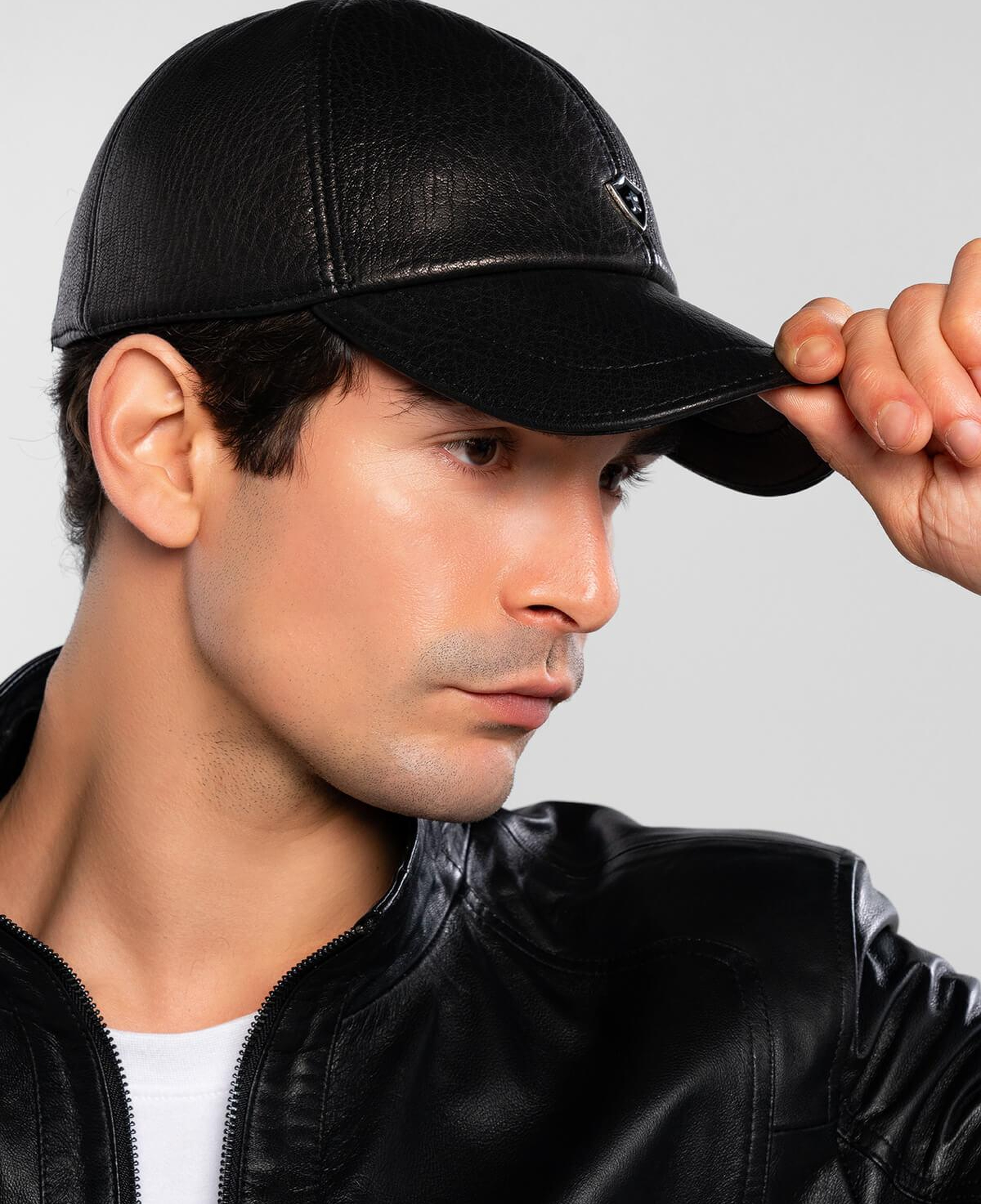 Tamer Tanca Erkek Hakiki Deri Siyah Şapka