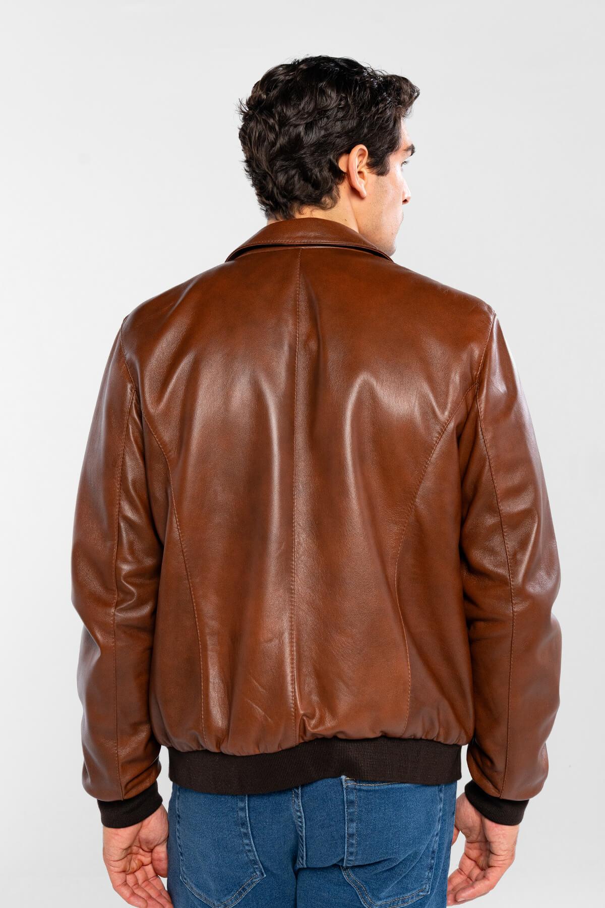 Tamer Tanca Erkek Hakiki Deri Fındık Deri Mont