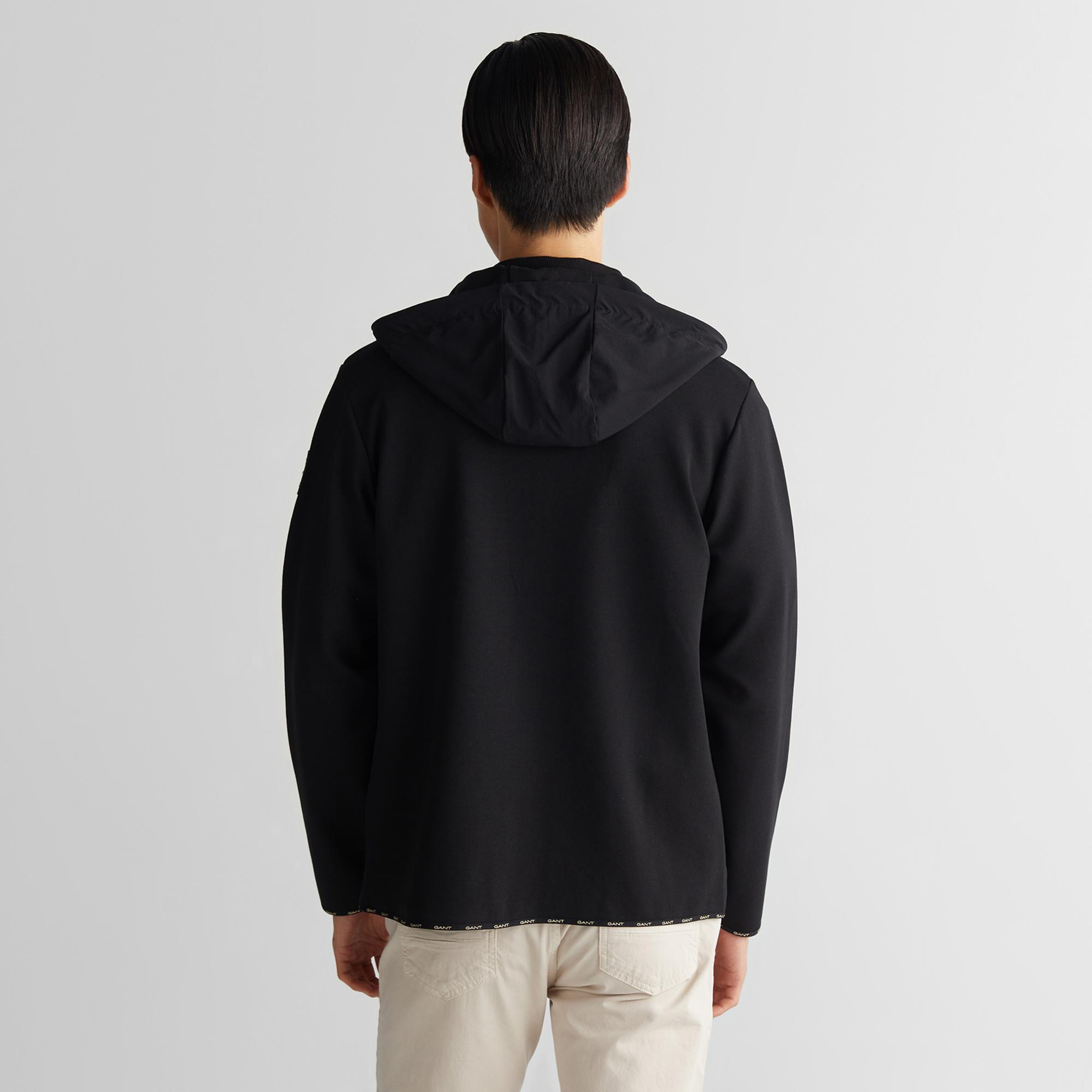Gant Erkek Siyah Regular Fit Kapüşonlu Sweatshirt